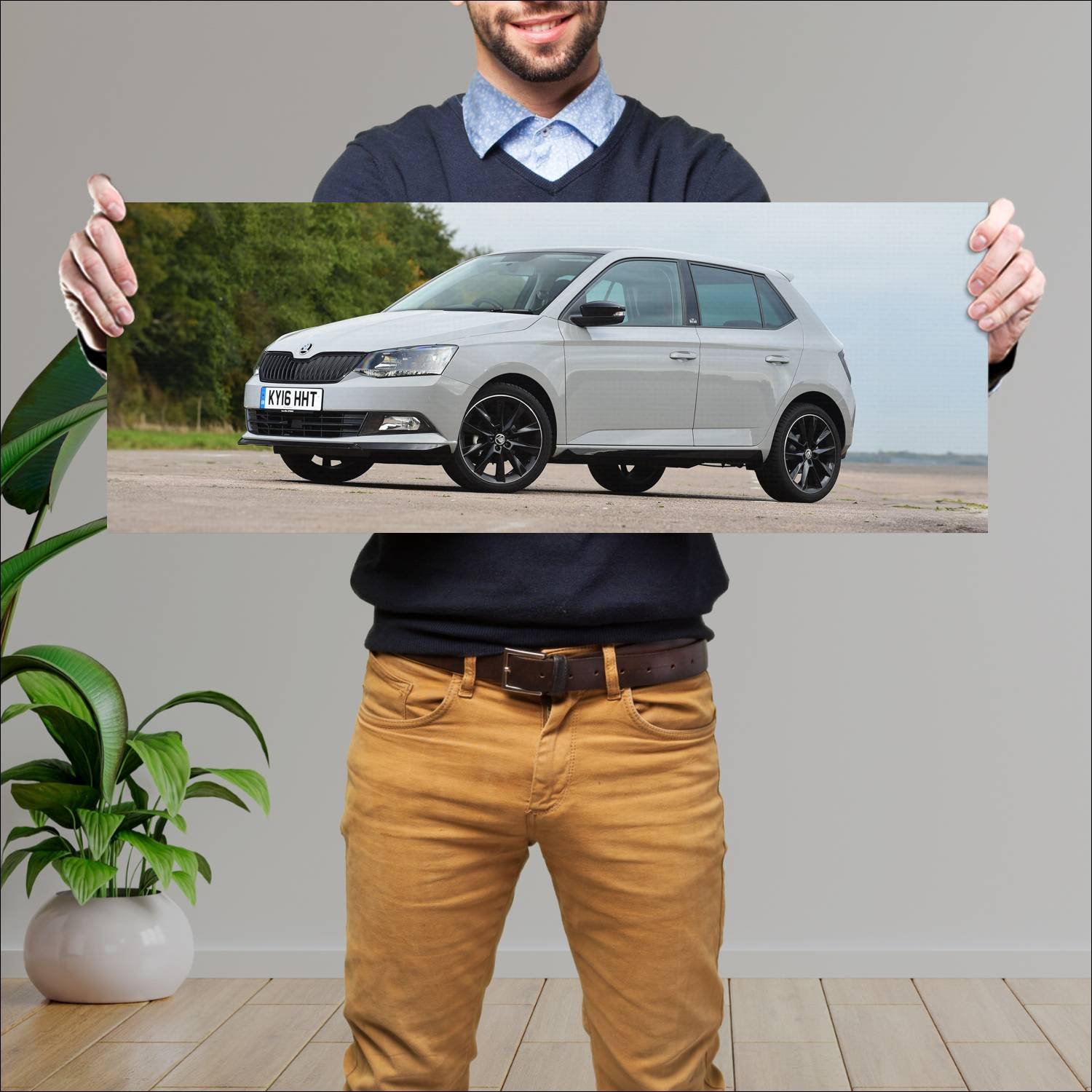 Cuadro grande 30x80cm 2015 skoda fabia monte carlo 237 Skoda