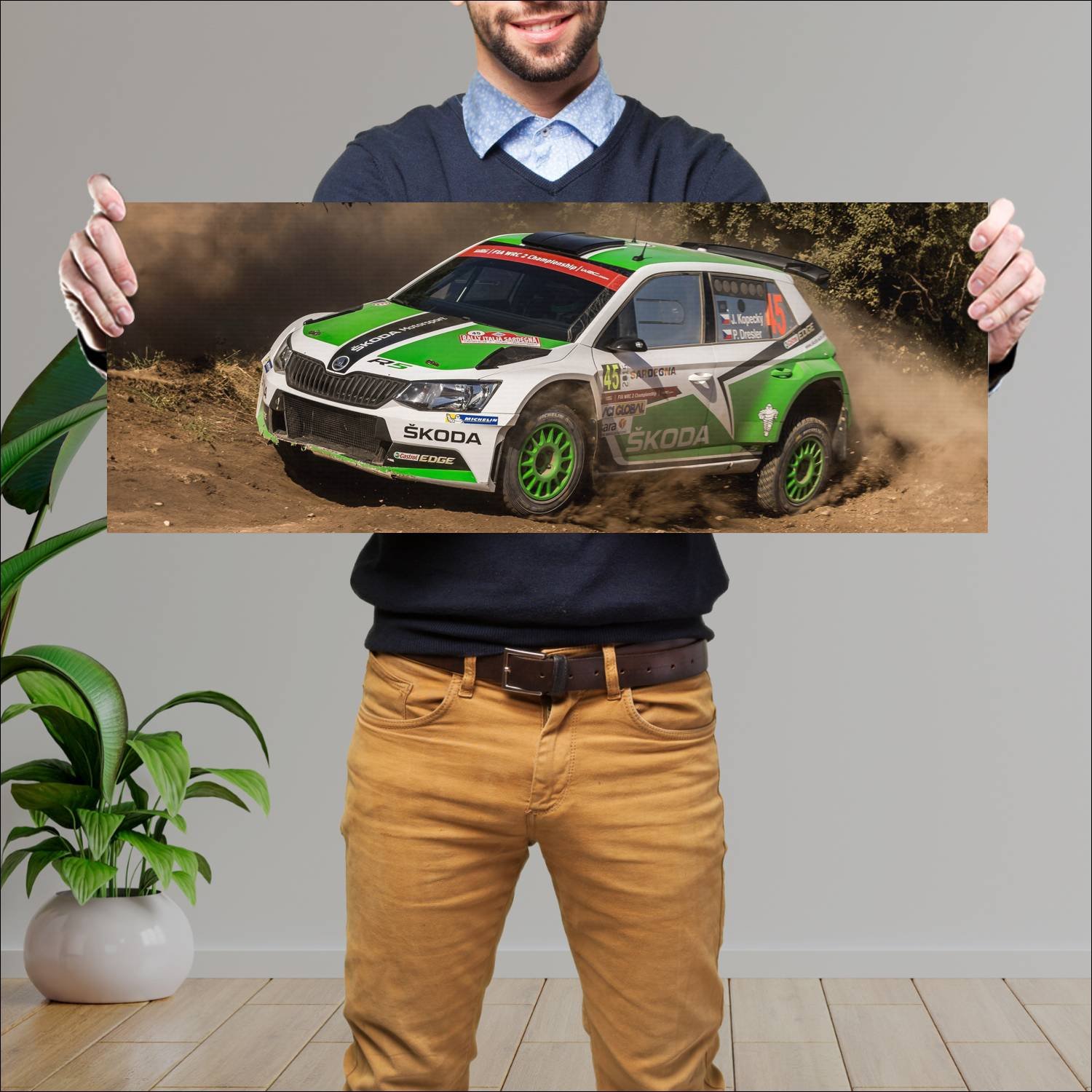 Cuadro grande 30x80cm 2015 skoda fabia r5 auto 239 Skoda