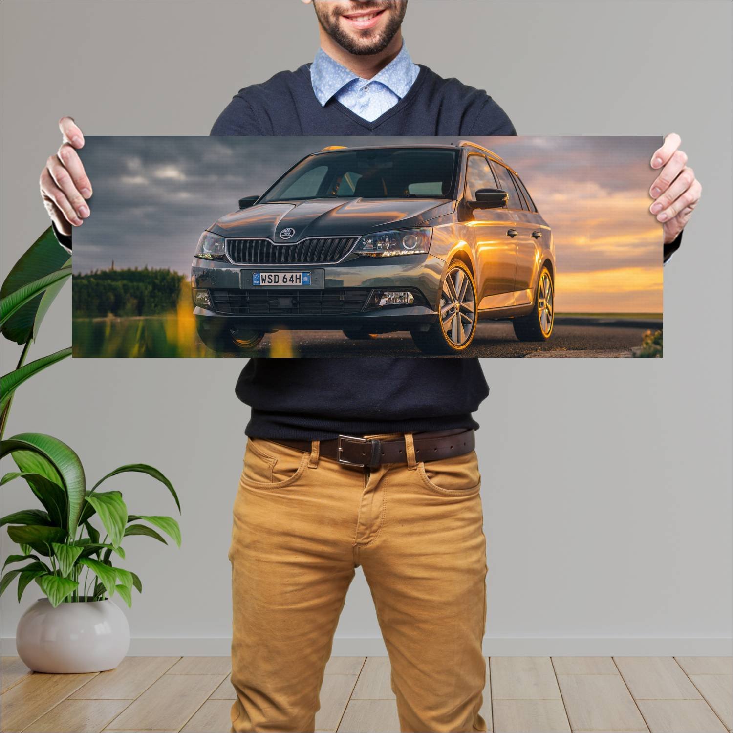 Cuadro grande 30x80cm 2015 skoda fabia wagon au 33 242 Skoda