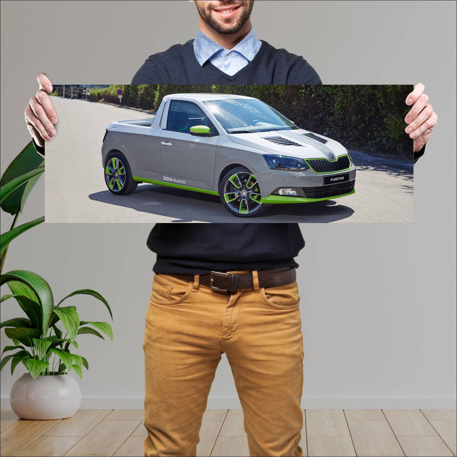 Cuadro grande 30x80cm 2015 skoda funstar auto 244 Skoda
