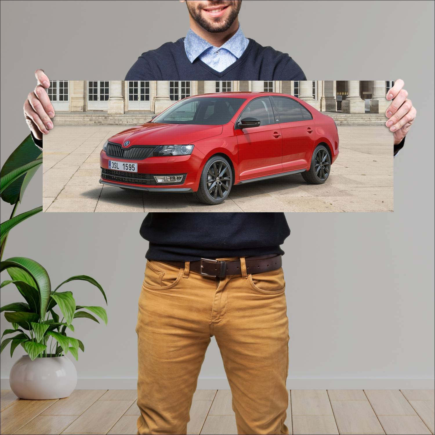 Cuadro grande 30x80cm 2015 skoda rapid monte carlo 248 Skoda