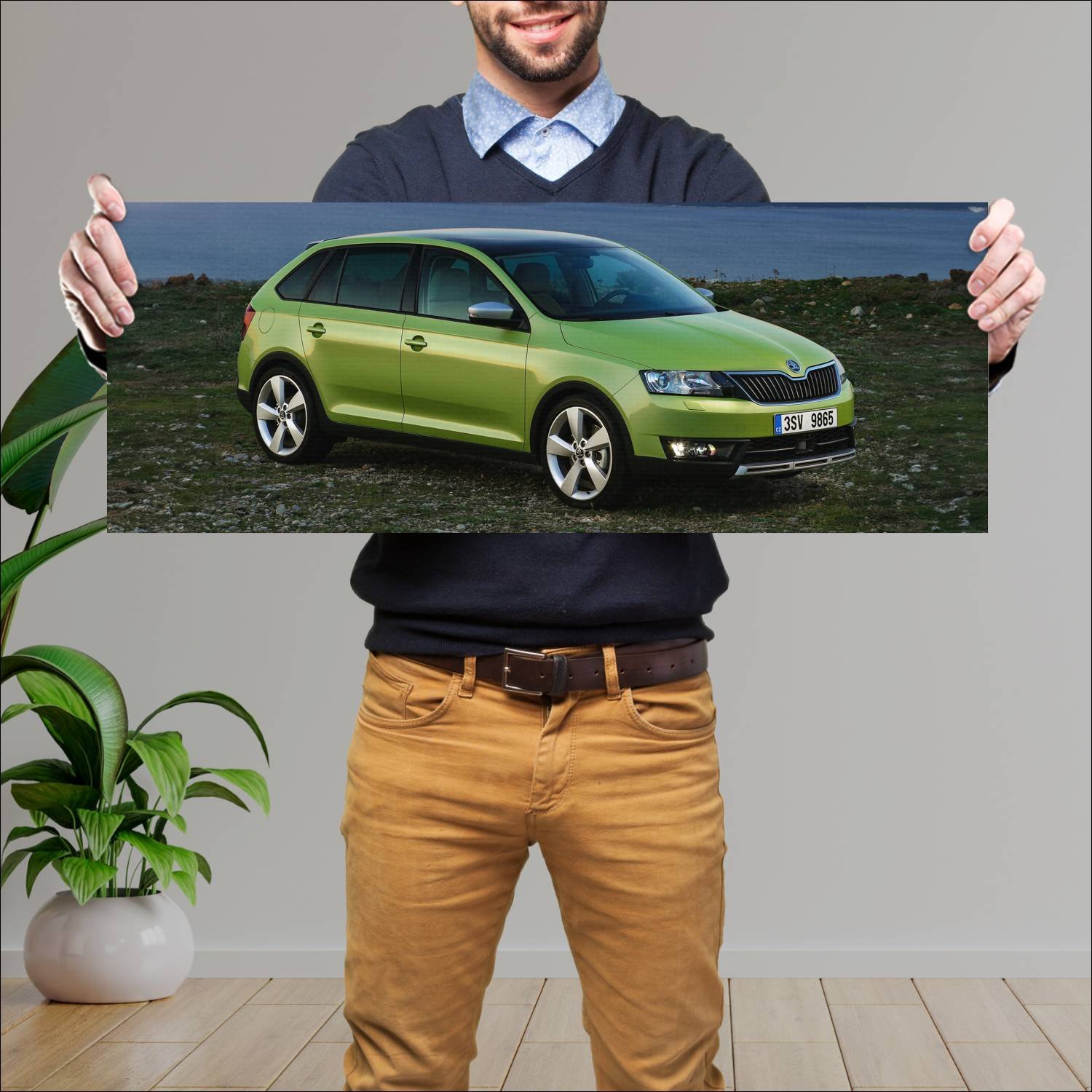 Cuadro grande 30x80cm 2015 skoda rapid spaceback s 250 Skoda