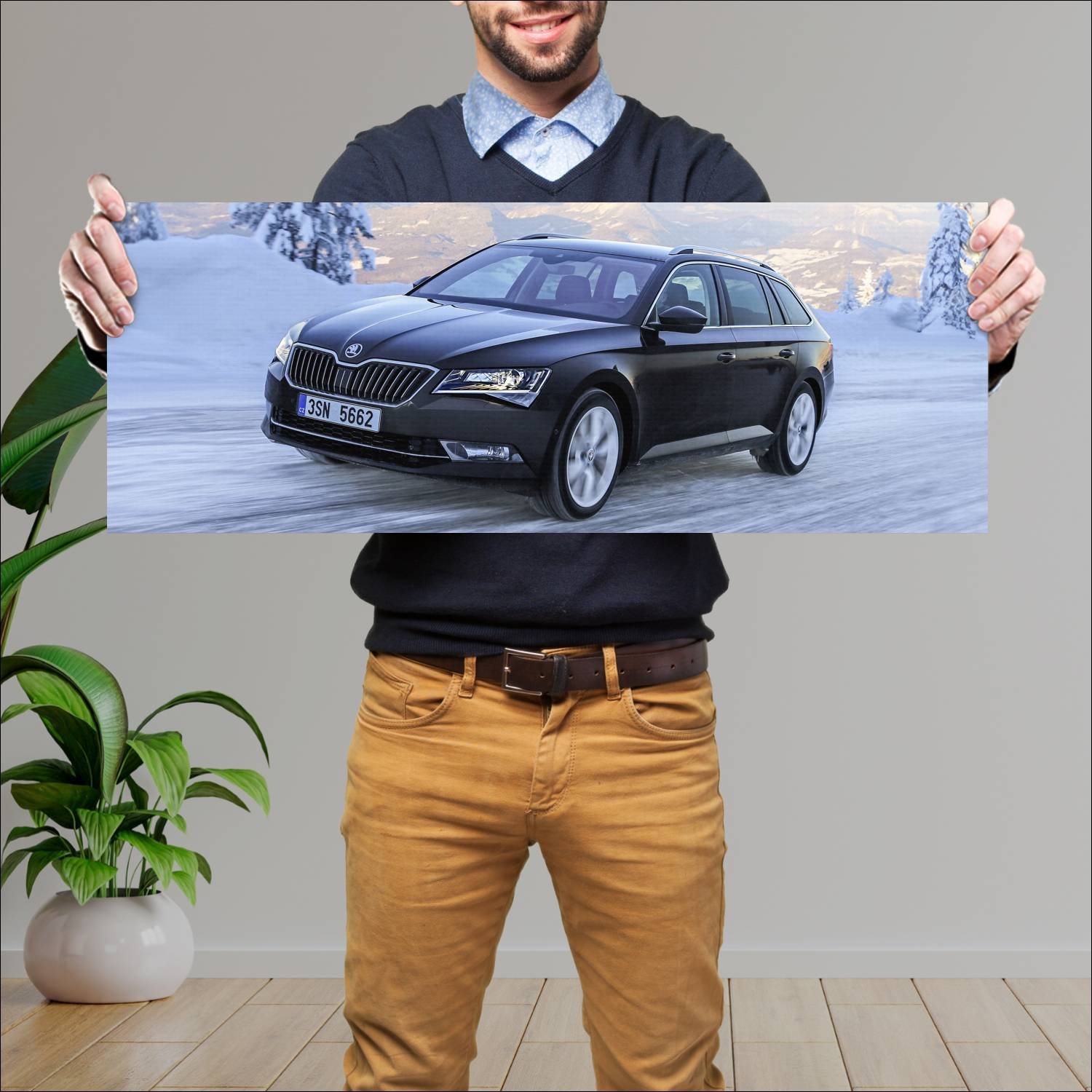 Cuadro grande 30x80cm 2015 skoda superb combi Skoda