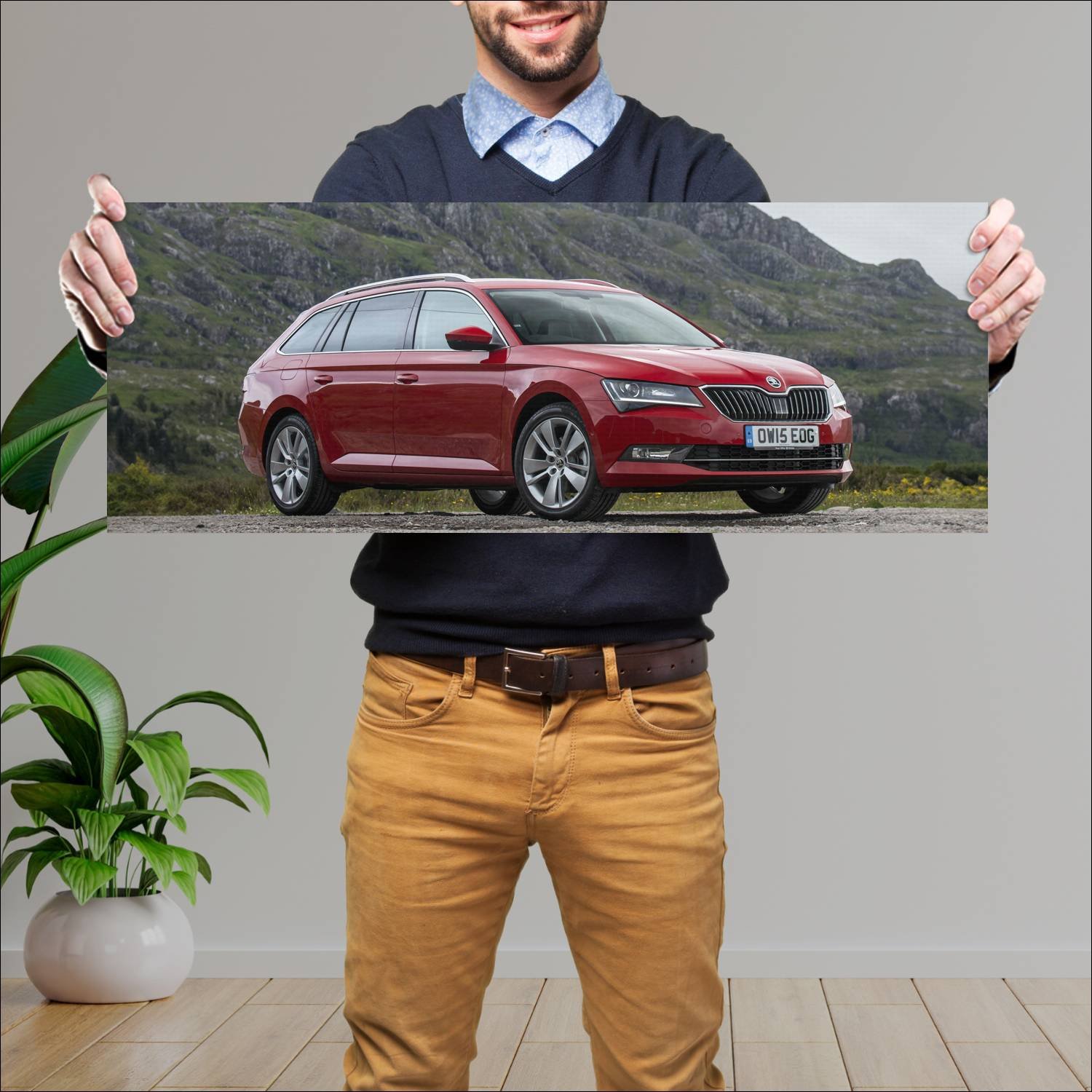 Cuadro grande 30x80cm 2015 skoda superb estate uk 258 Skoda