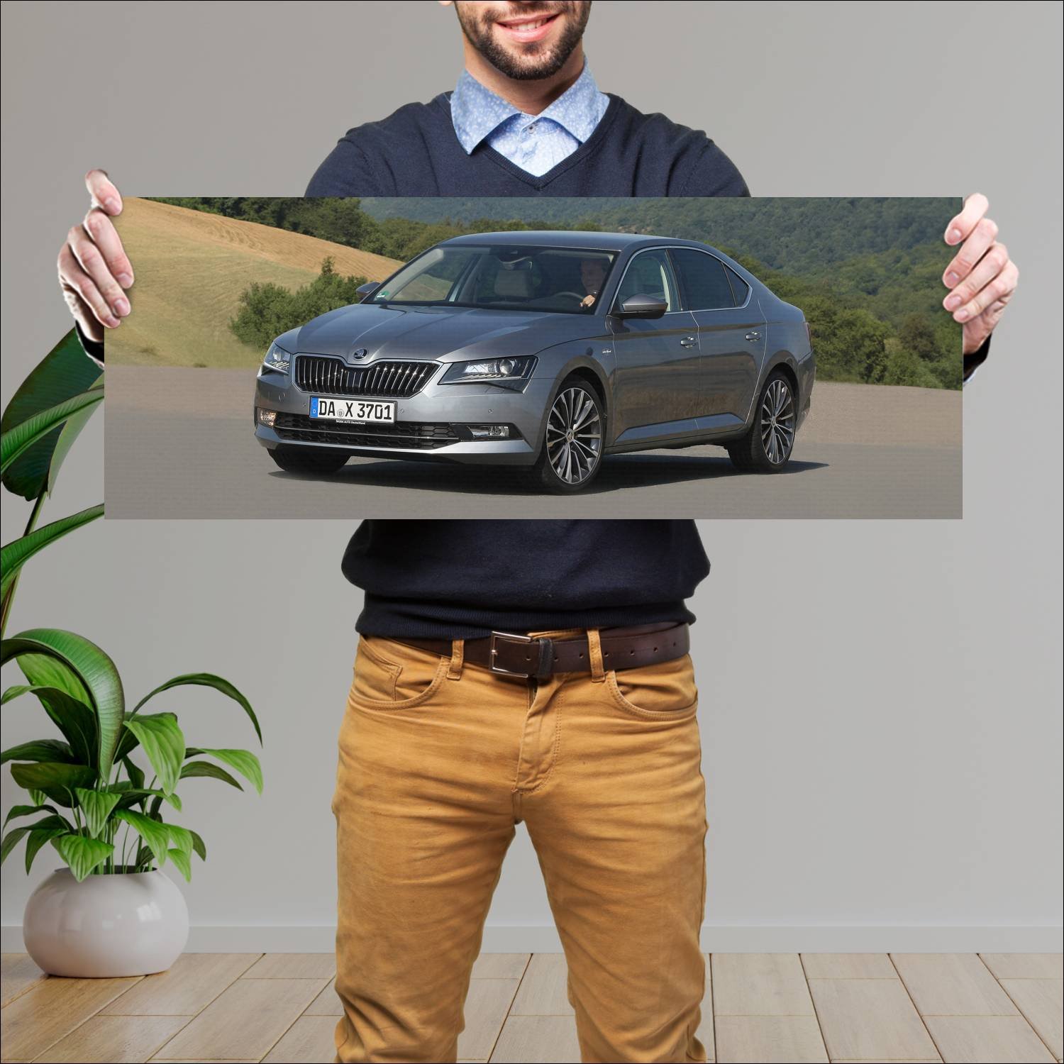 Cuadro grande 30x80cm 2015 skoda superb laurin and 259 Skoda