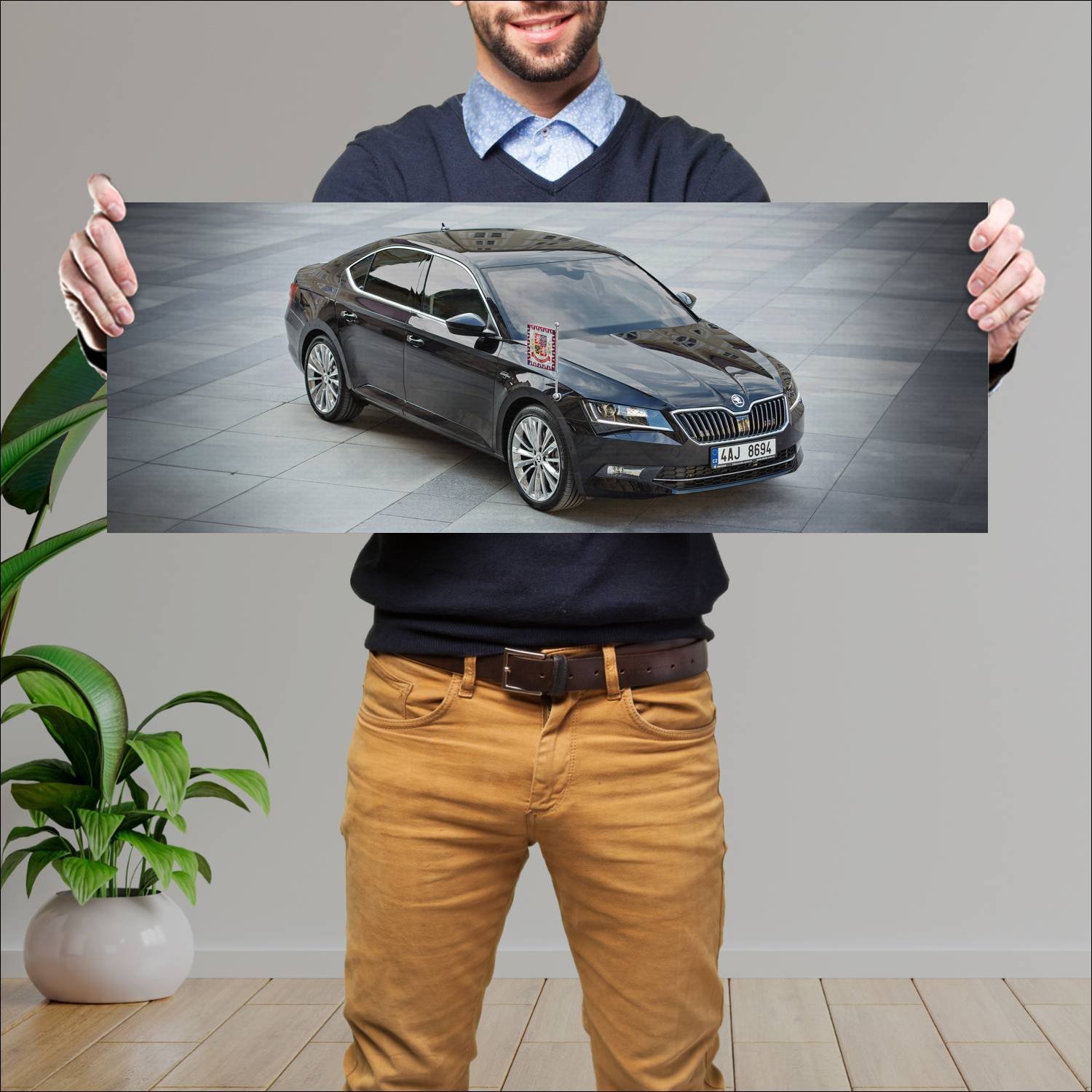 Cuadro grande 30x80cm 2015 skoda superb laurin and 261 Skoda