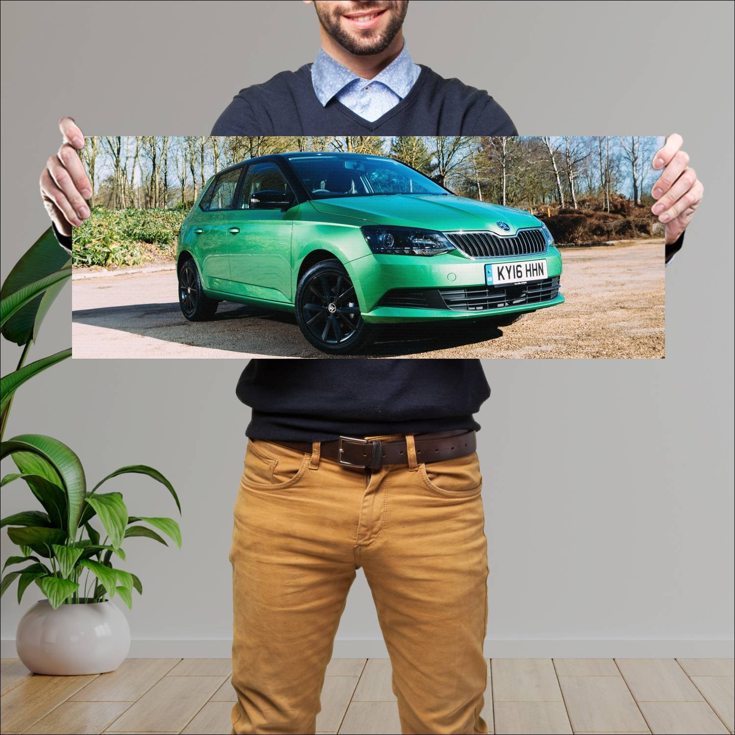 Cuadro grande 30x80cm 2016 skoda fabia colour edit 266 Skoda