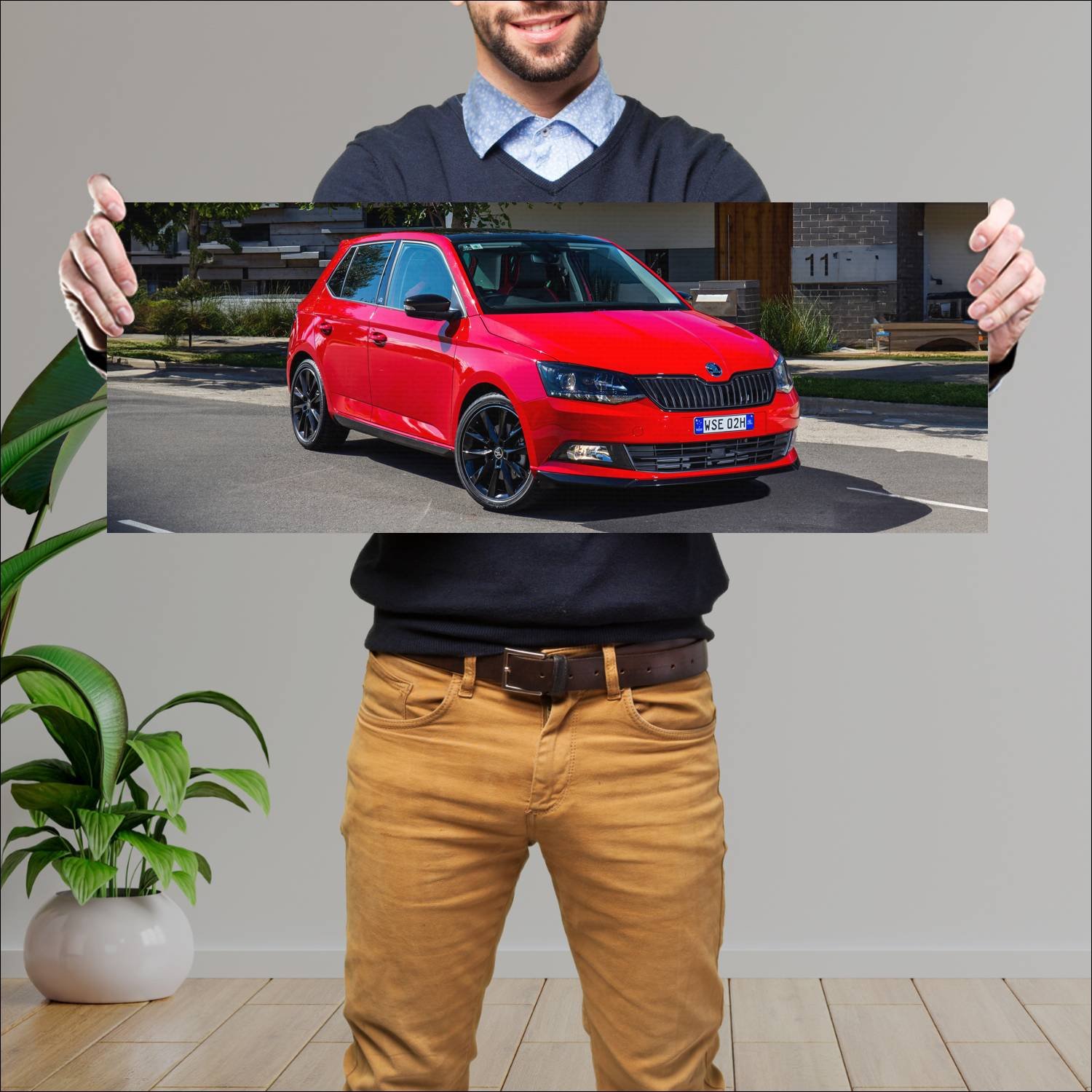 Cuadro grande 30x80cm 2016 skoda fabia monte carlo 269 Skoda