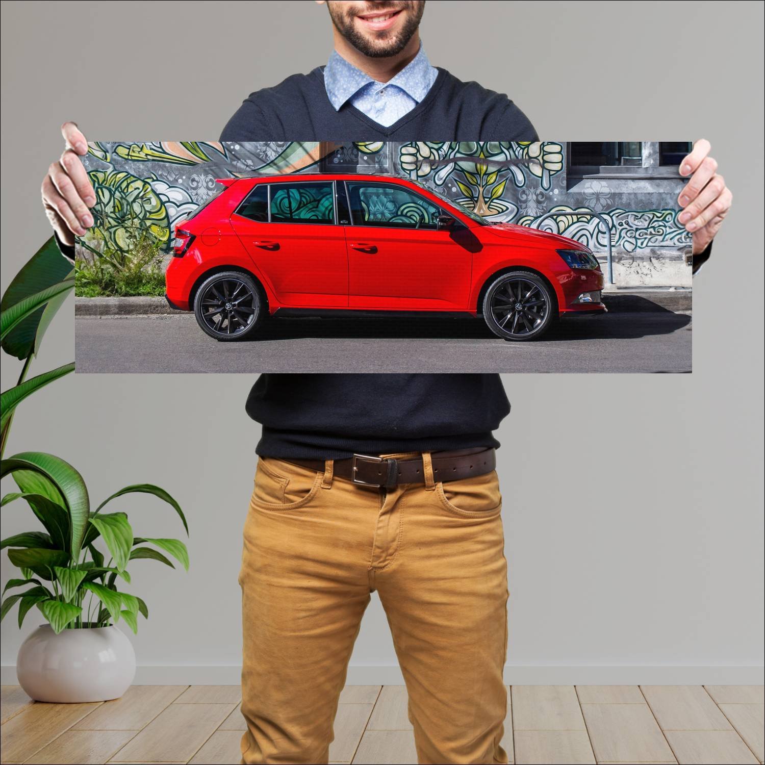 Cuadro grande 30x80cm 2016 skoda fabia monte carlo 270 Skoda