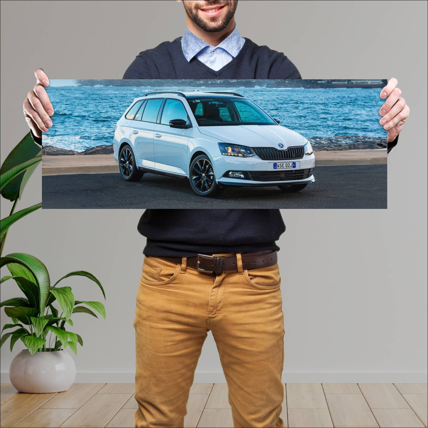 Cuadro grande 30x80cm 2016 skoda fabia wagon monte 272 Skoda