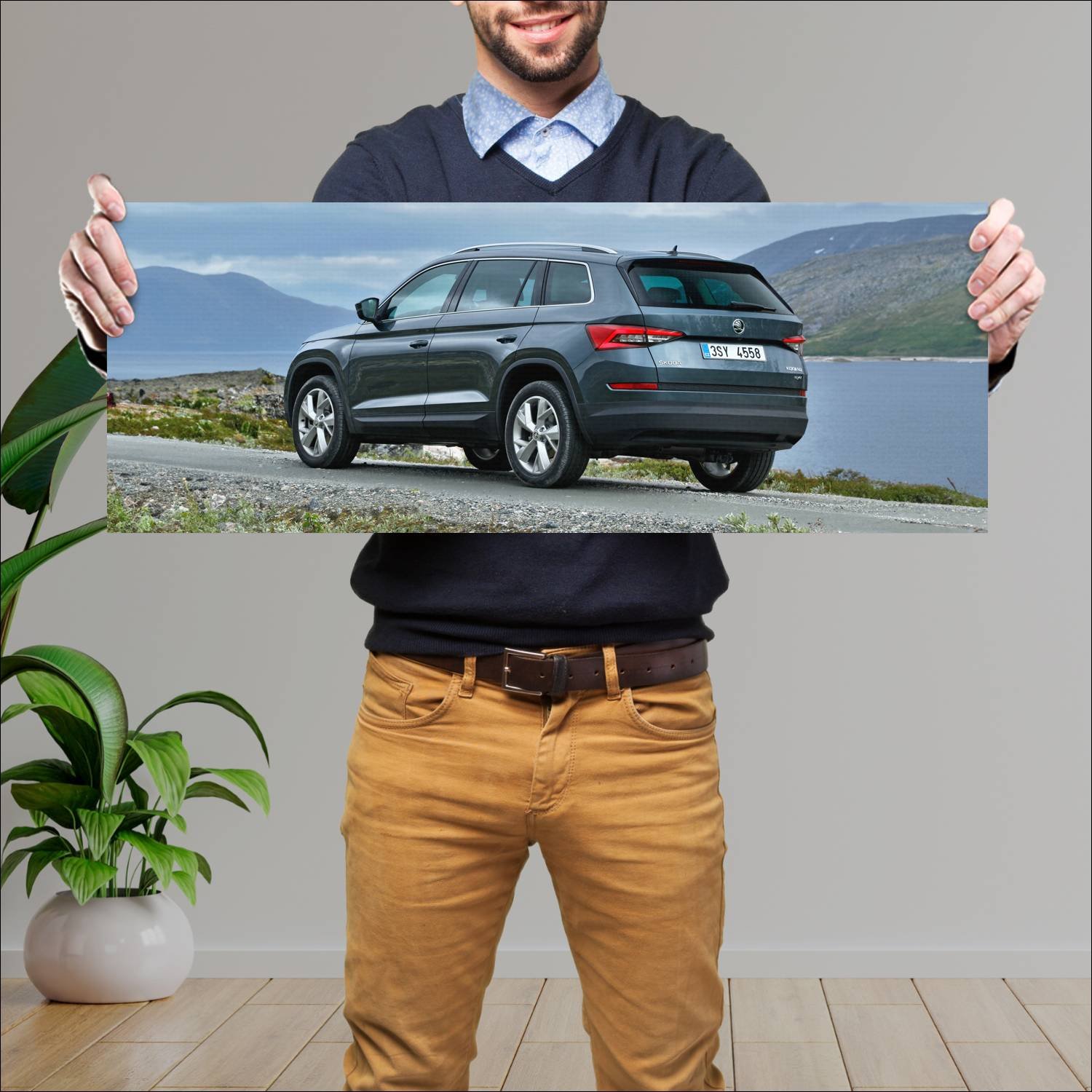 Cuadro grande 30x80cm 2016 skoda kodiaq auto 275 Skoda