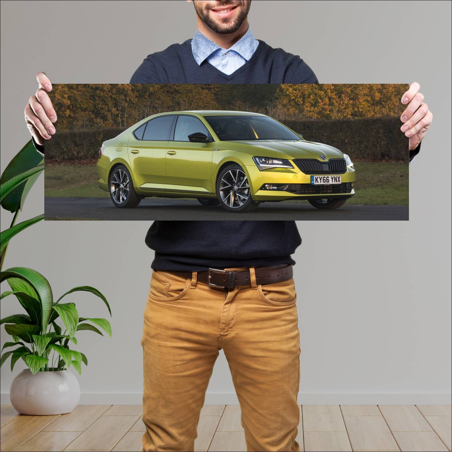 Cuadro grande 30x80cm 2016 skoda superb sportline 281 Skoda