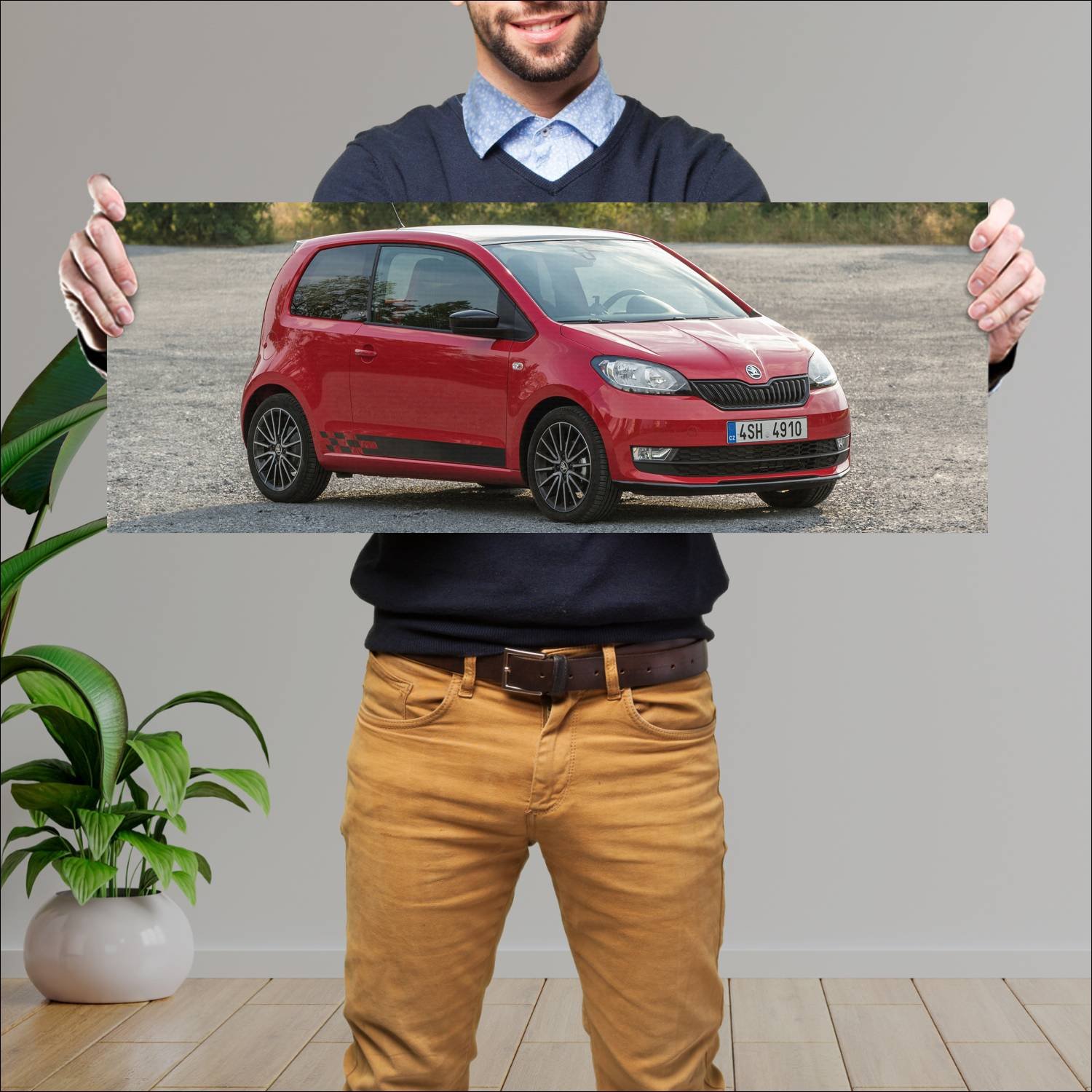Cuadro grande 30x80cm 2017 skoda citigo monte carl 288 Skoda