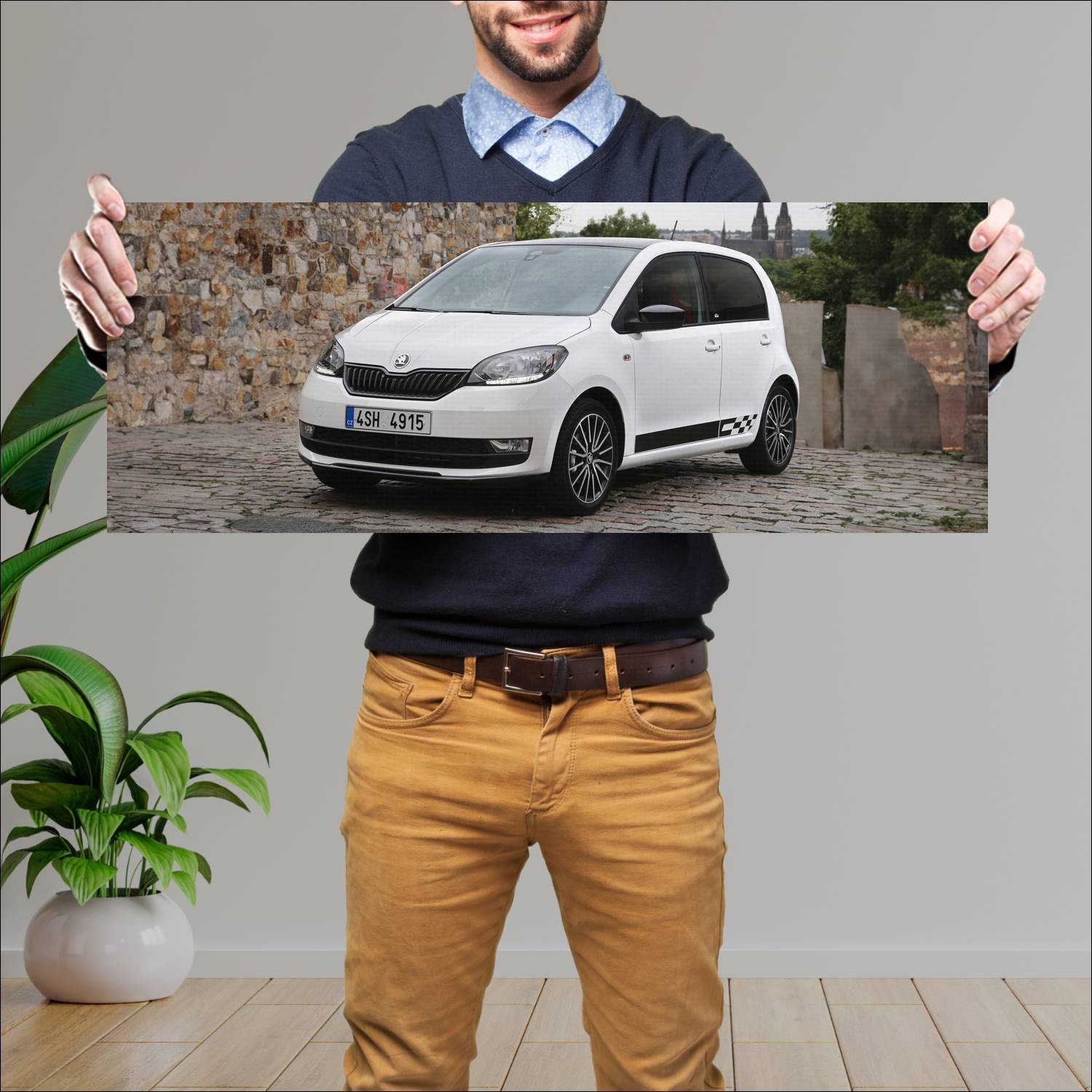 Cuadro grande 30x80cm 2017 skoda citigo monte carl 289 Skoda