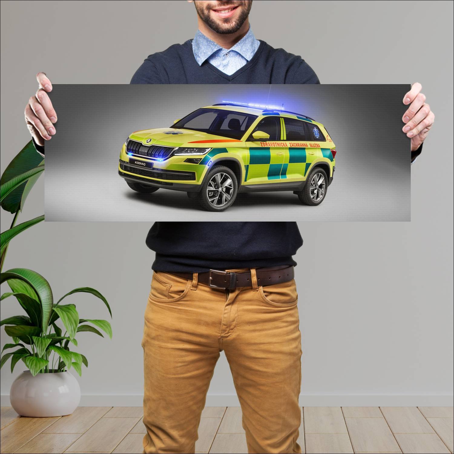 Cuadro grande 30x80cm 2017 skoda kodiaq ambulance 293 Skoda