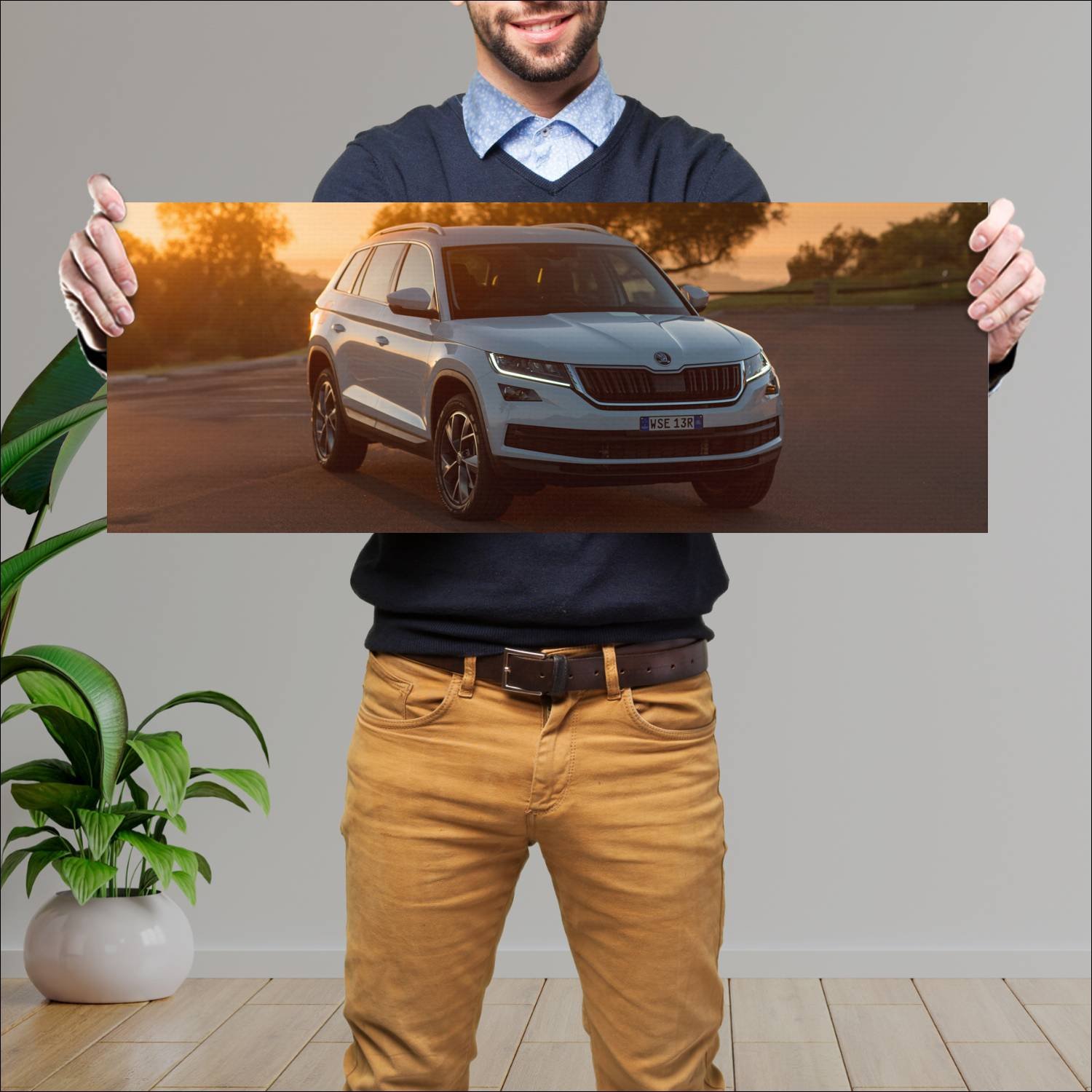 Cuadro grande 30x80cm 2017 skoda kodiaq au auto 295 Skoda