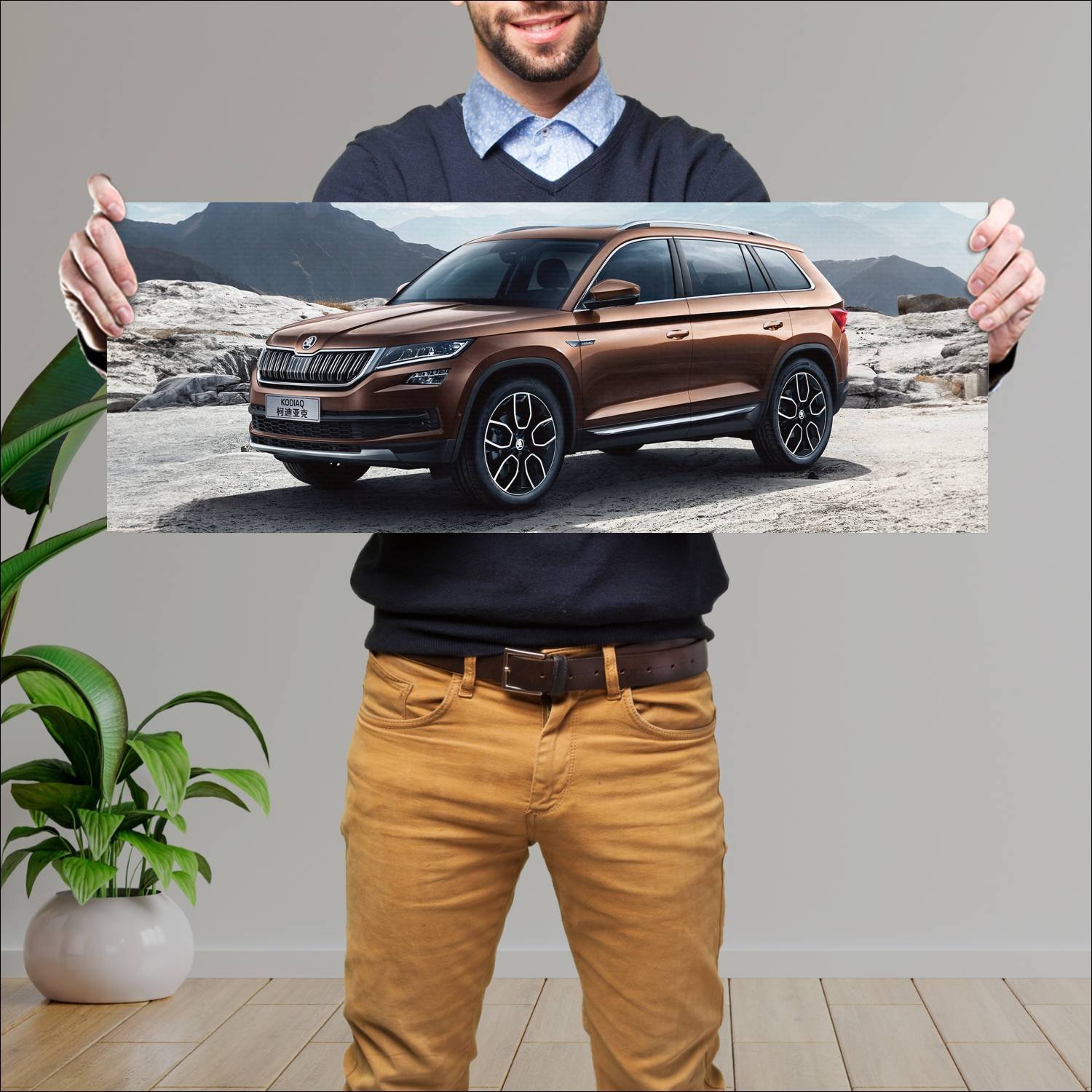 Cuadro grande 30x80cm 2017 skoda kodiaq cn auto 296 Skoda