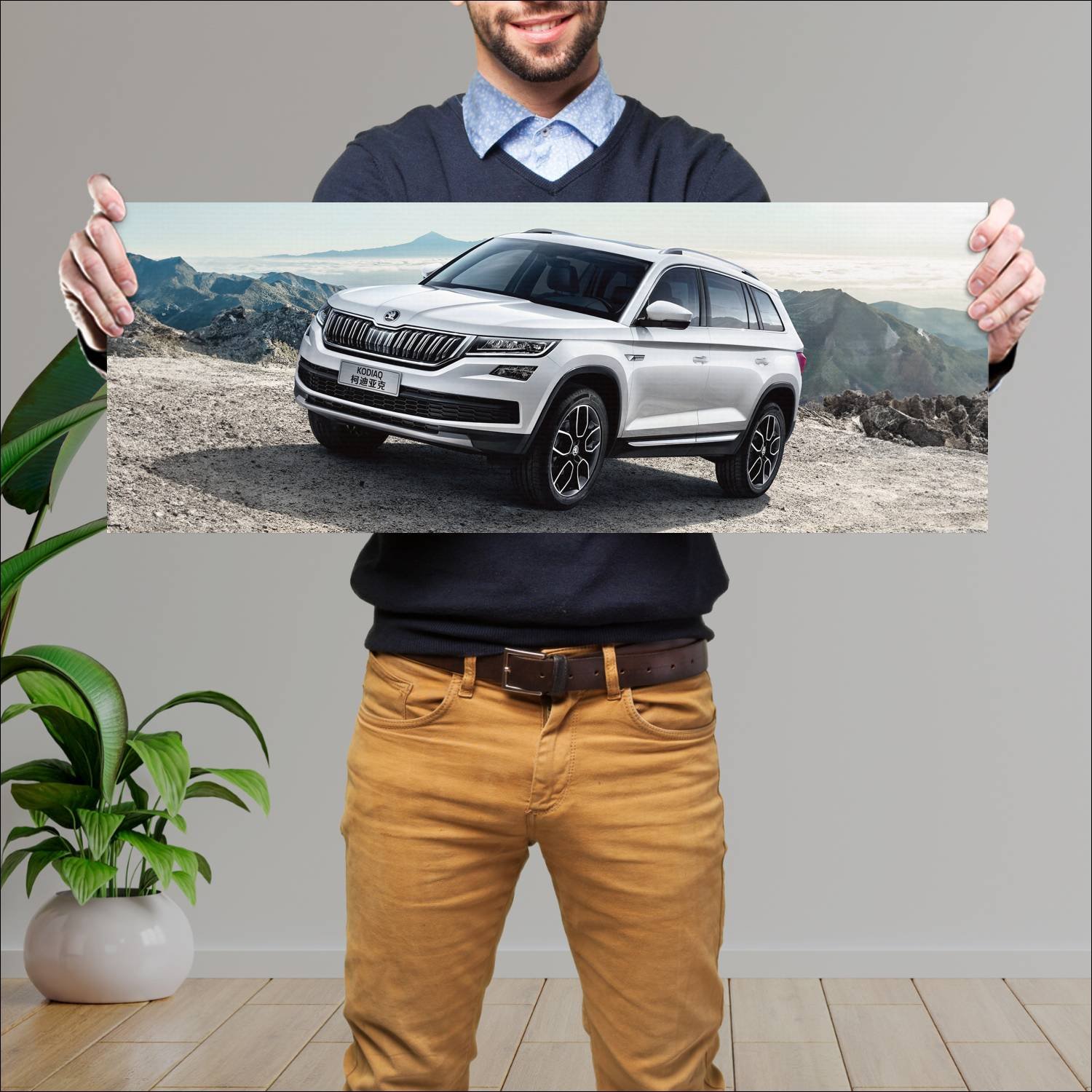 Cuadro grande 30x80cm 2017 skoda kodiaq cn auto 297 Skoda