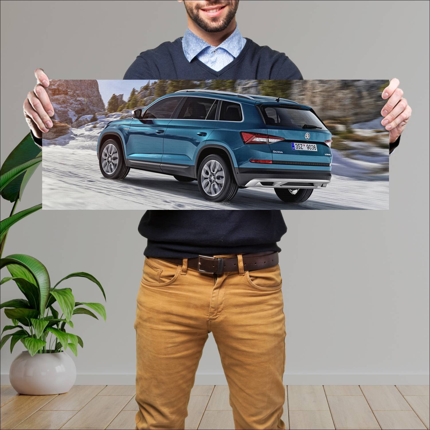 Cuadro grande 30x80cm 2017 skoda kodiaq scout Skoda