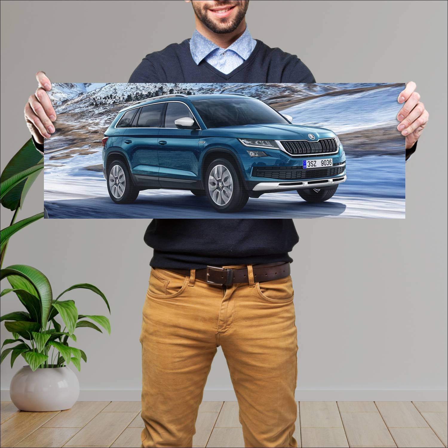 Cuadro grande 30x80cm 2017 skoda kodiaq scout Skoda