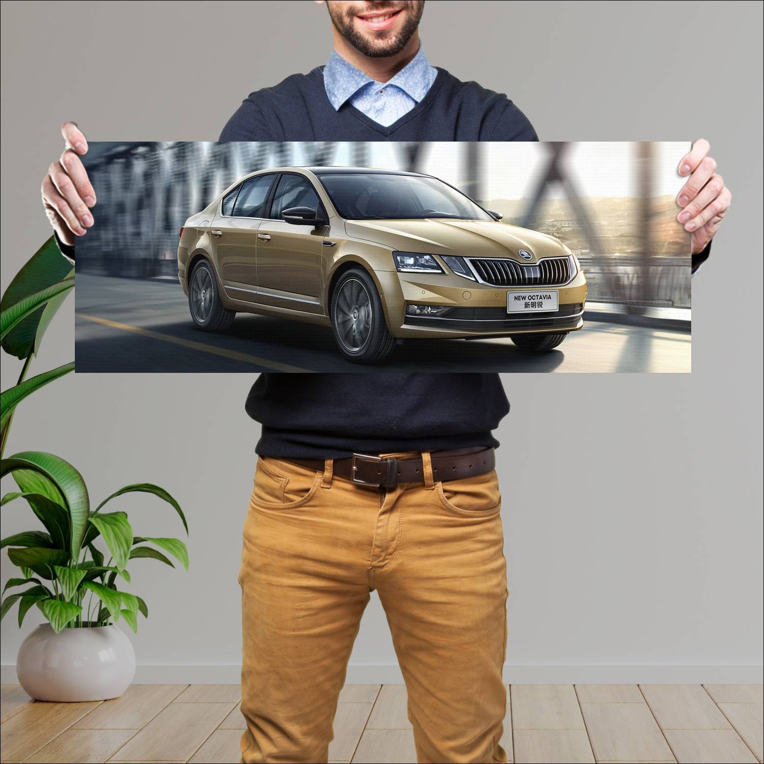 Cuadro grande 30x80cm 2017 skoda octavia cn auto 304 Skoda