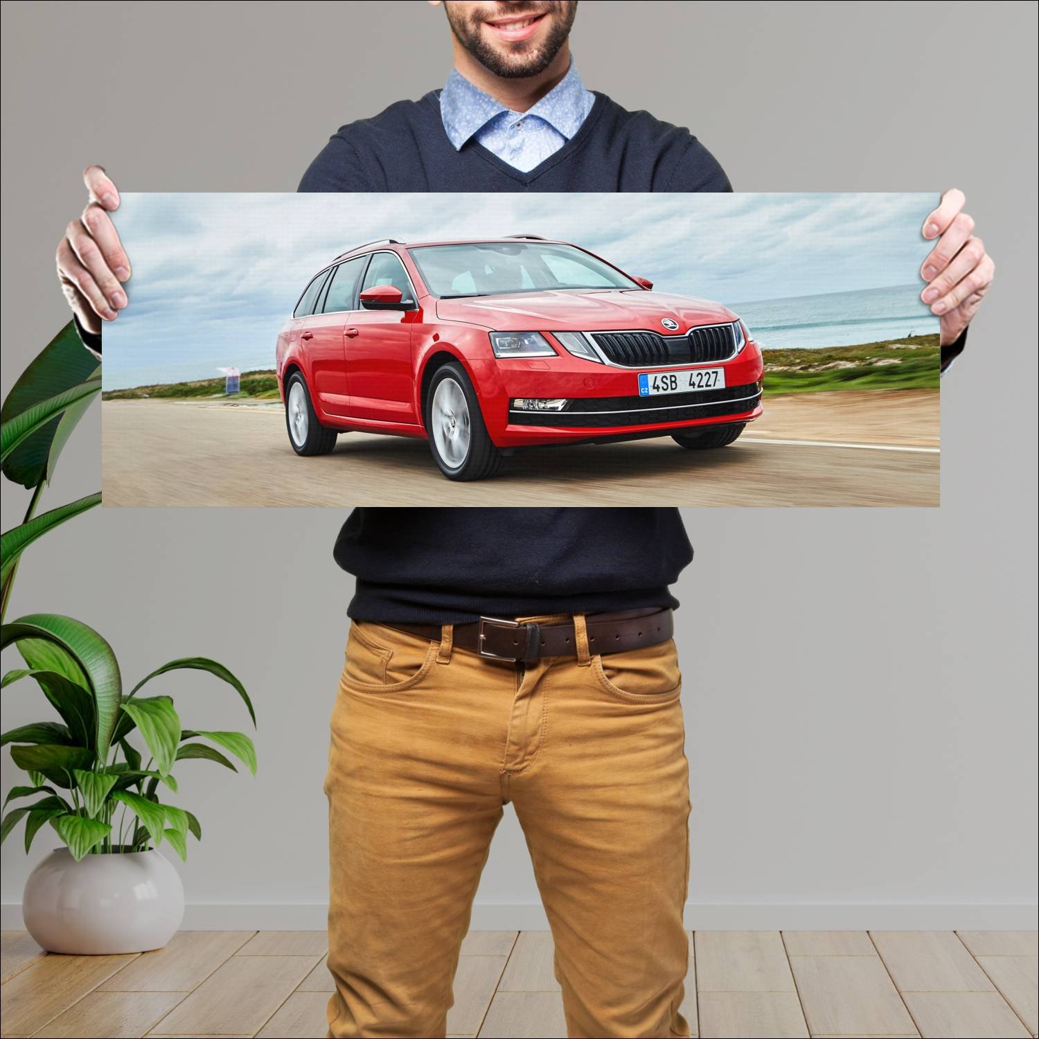 Cuadro grande 30x80cm 2017 skoda octavia combi g t 306 Skoda