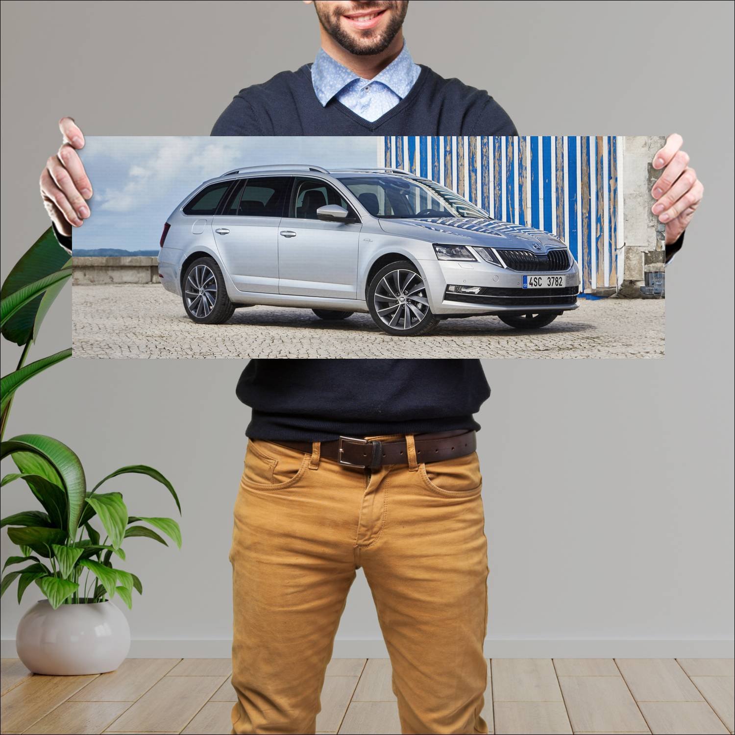 Cuadro grande 30x80cm 2017 skoda octavia combi lau 307 Skoda
