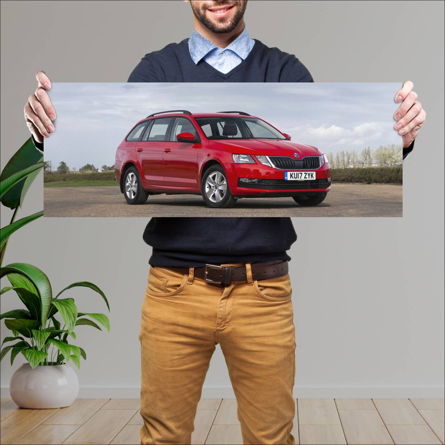 Cuadro grande 30x80cm 2017 skoda octavia estate uk 308 Skoda