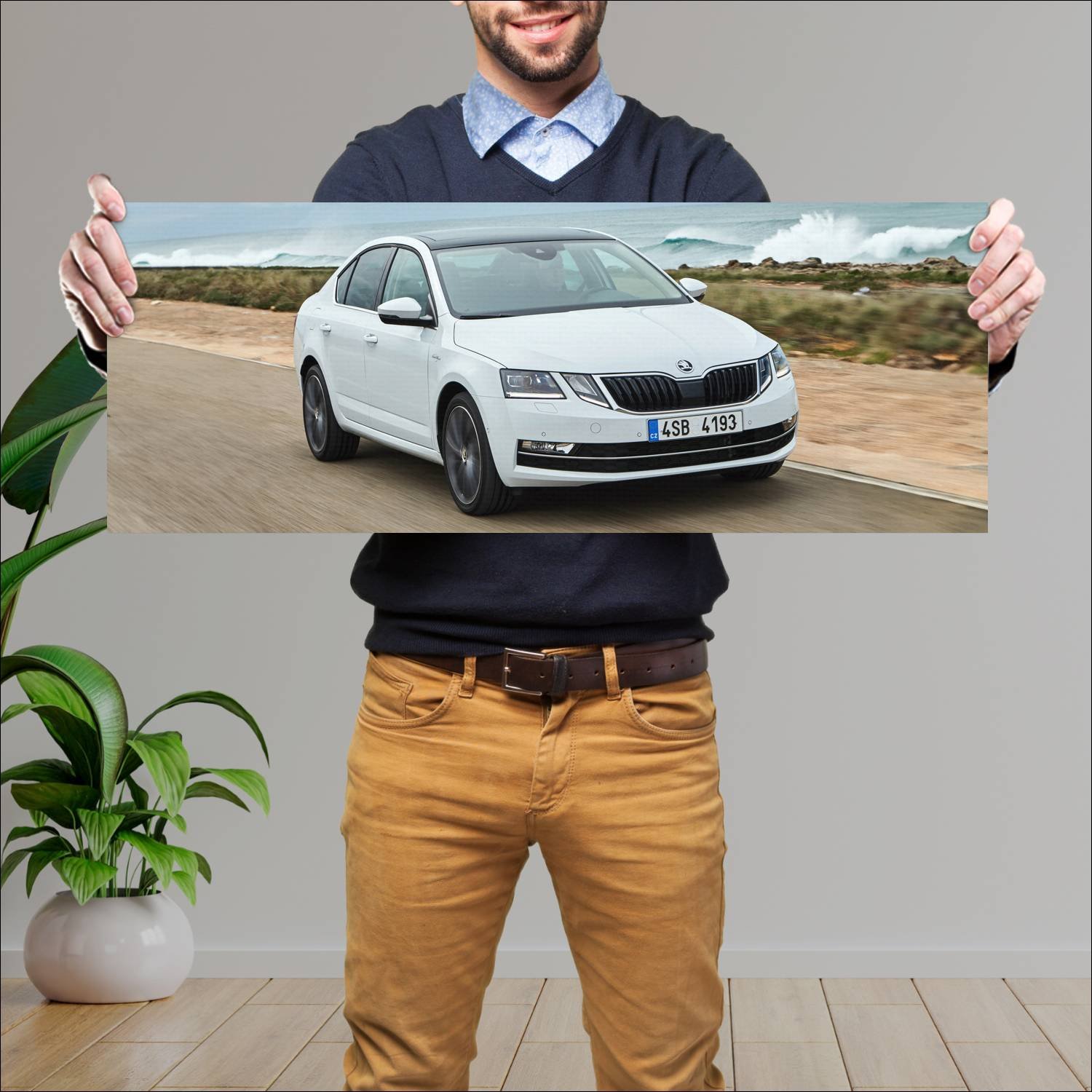 Cuadro grande 30x80cm 2017 skoda octavia laurin an 309 Skoda