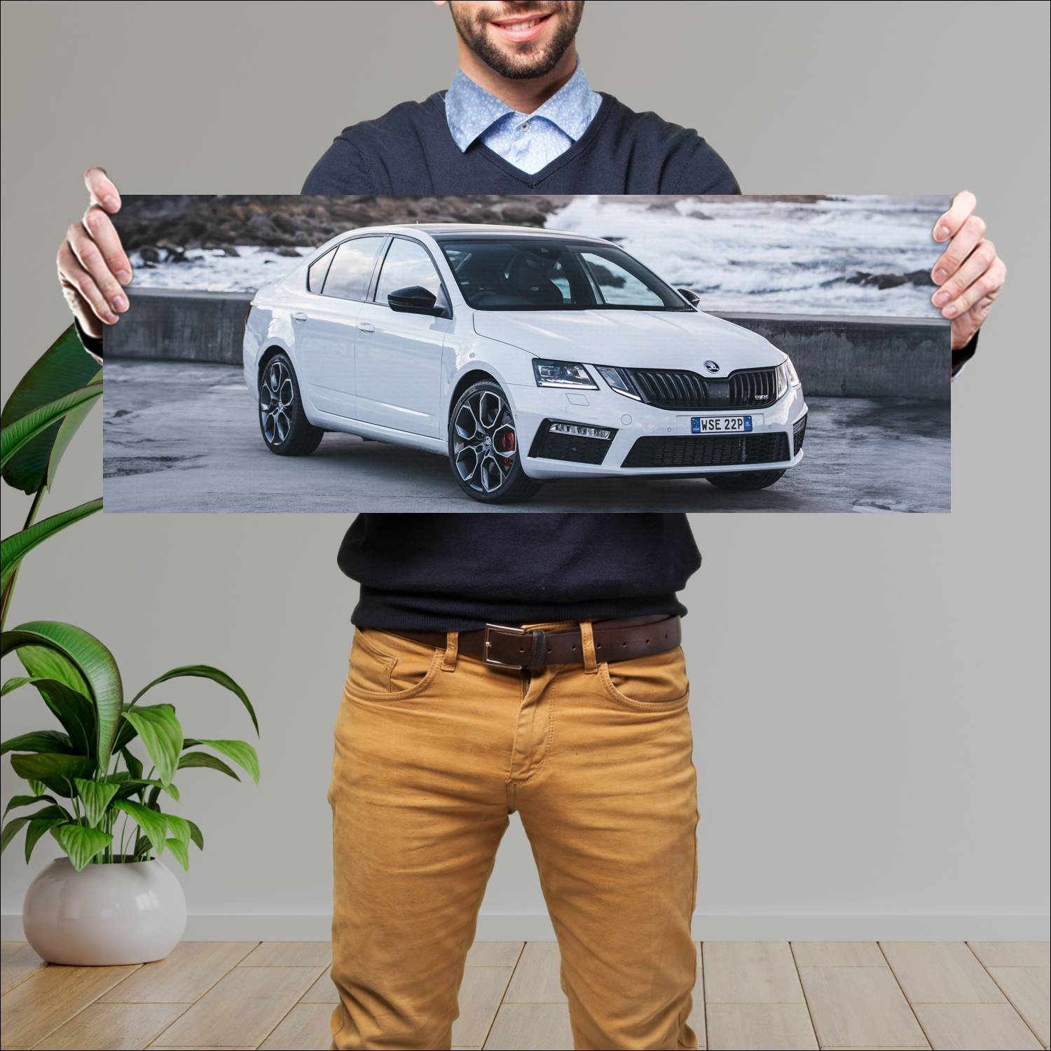 Cuadro grande 30x80cm 2017 skoda octavia rs 245 au 312 Skoda