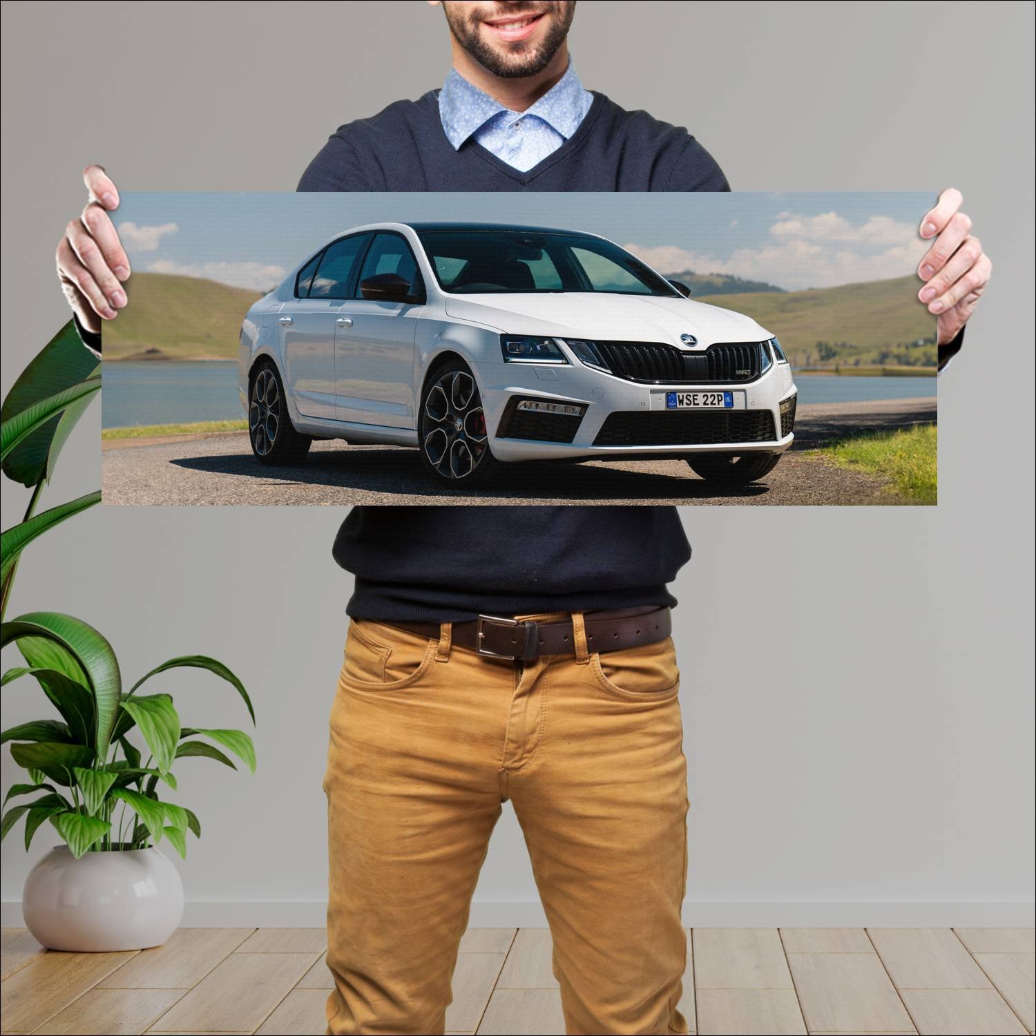 Cuadro grande 30x80cm 2017 skoda octavia rs 245 au 313 Skoda