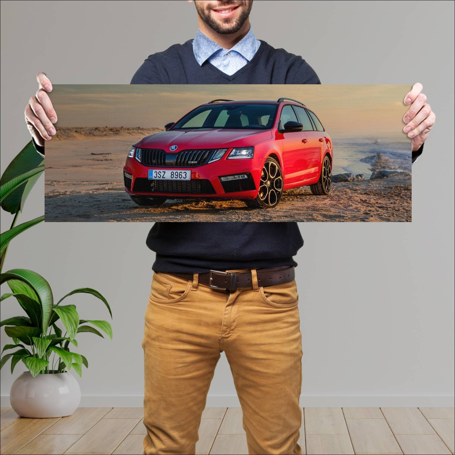 Cuadro grande 30x80cm 2017 skoda octavia rs 245 co 314 Skoda