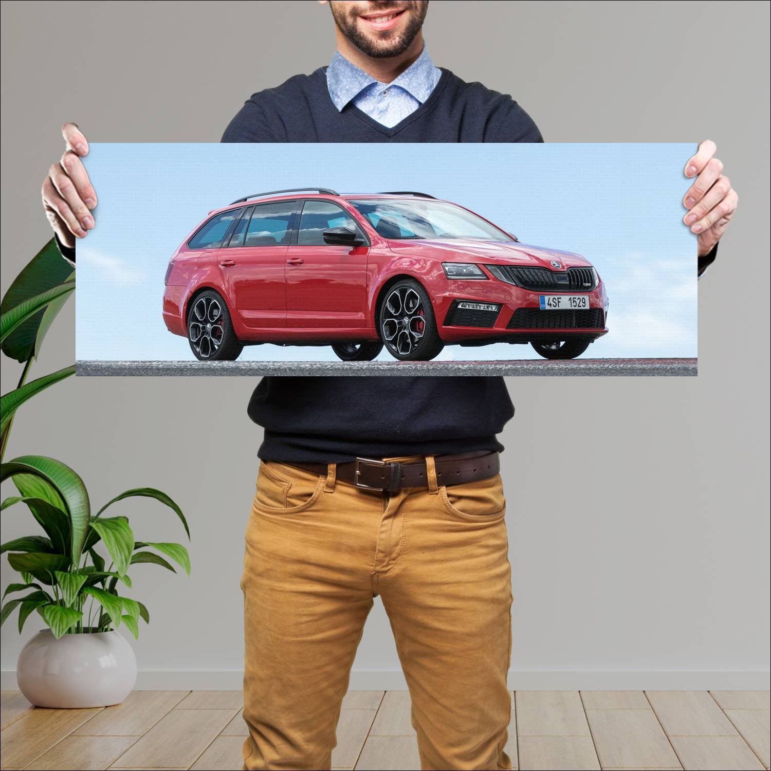 Cuadro grande 30x80cm 2017 skoda octavia rs 245 co 315 Skoda