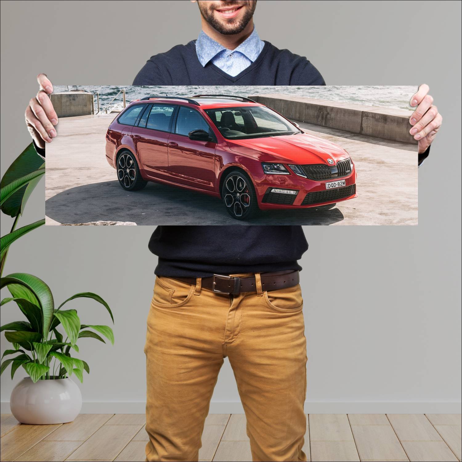 Cuadro grande 30x80cm 2017 skoda octavia rs 245 wa 316 Skoda