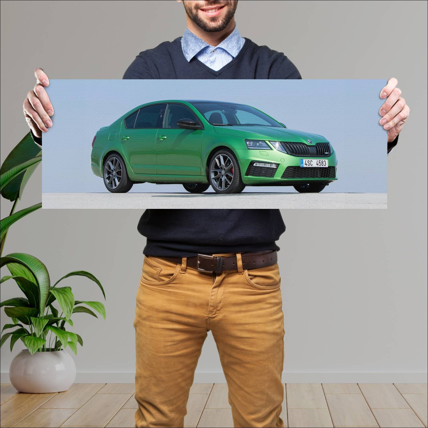 Cuadro grande 30x80cm 2017 skoda octavia rs auto 318 Skoda