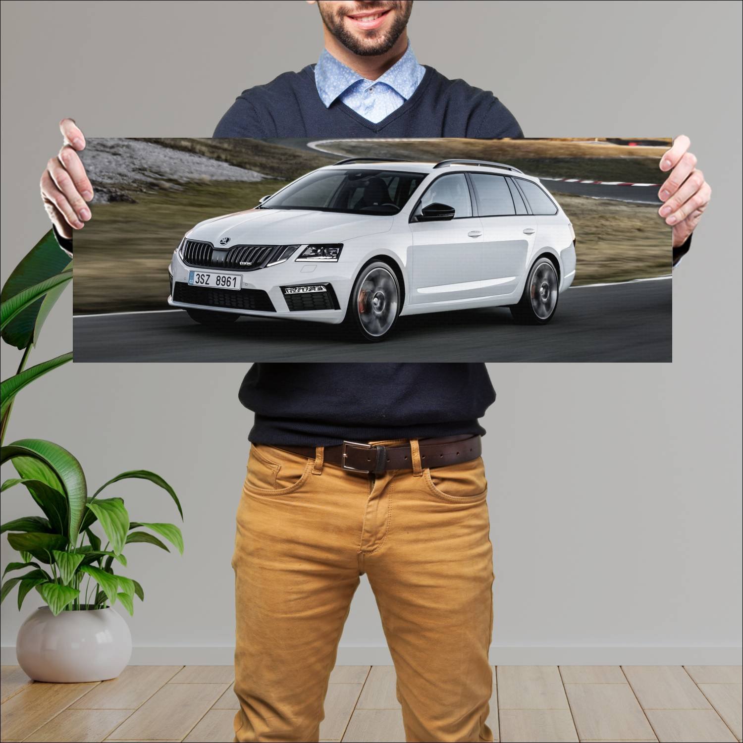 Cuadro grande 30x80cm 2017 skoda octavia rs combi 319 Skoda