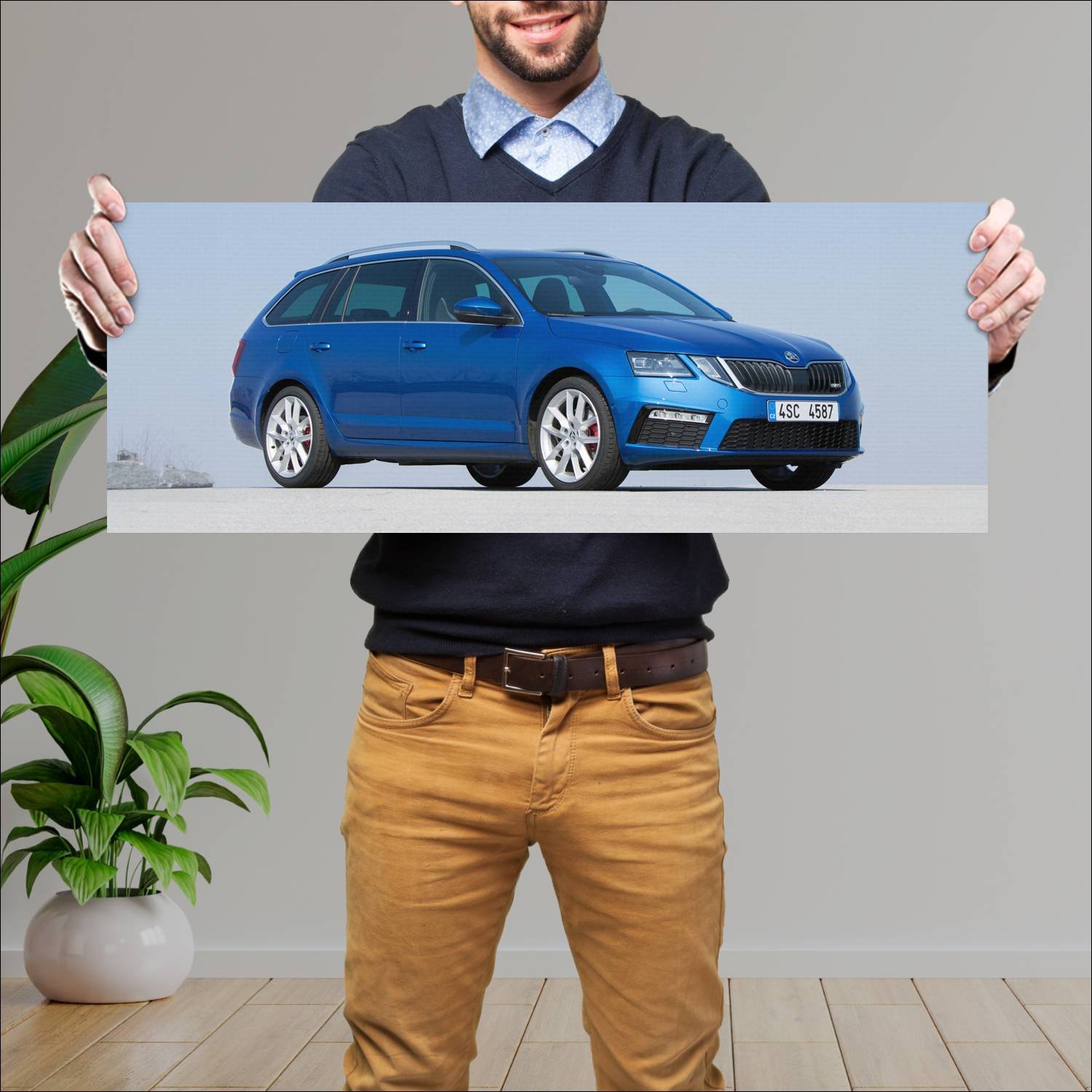 Cuadro grande 30x80cm 2017 skoda octavia rs combi 320 Skoda