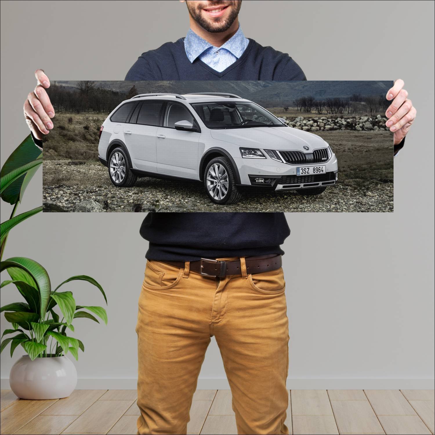 Cuadro grande 30x80cm 2017 skoda octavia scout 598 322 Skoda