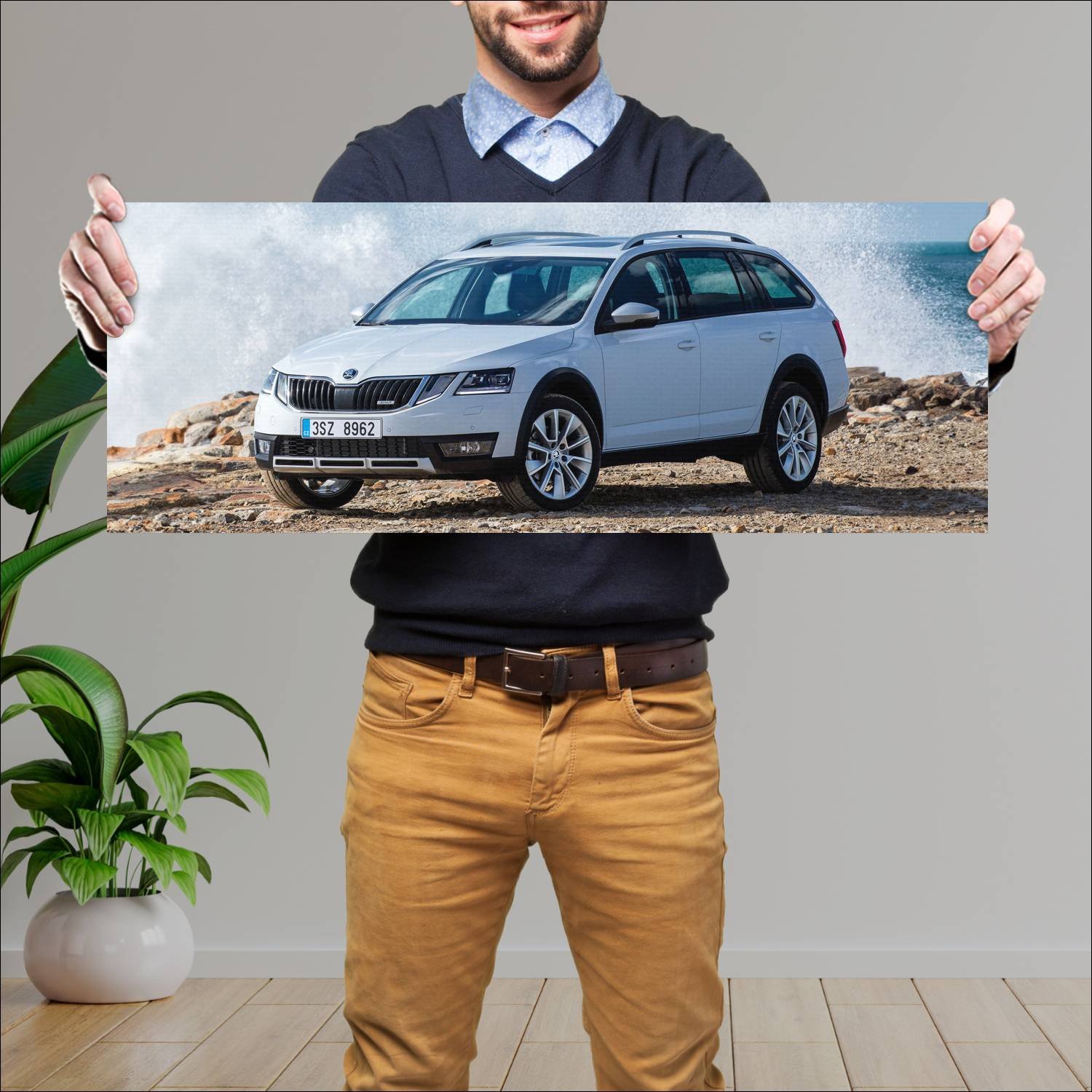 Cuadro grande 30x80cm 2017 skoda octavia scout 641 323 Skoda