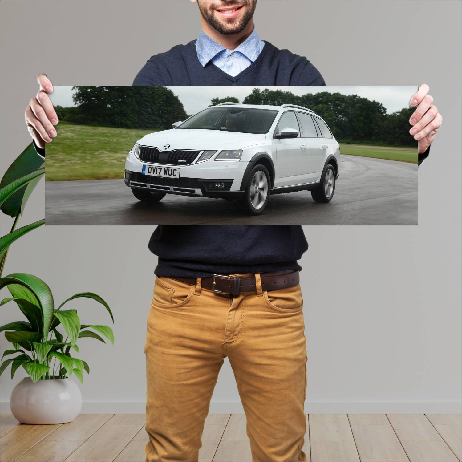 Cuadro grande 30x80cm 2017 skoda octavia scout uk 326 Skoda