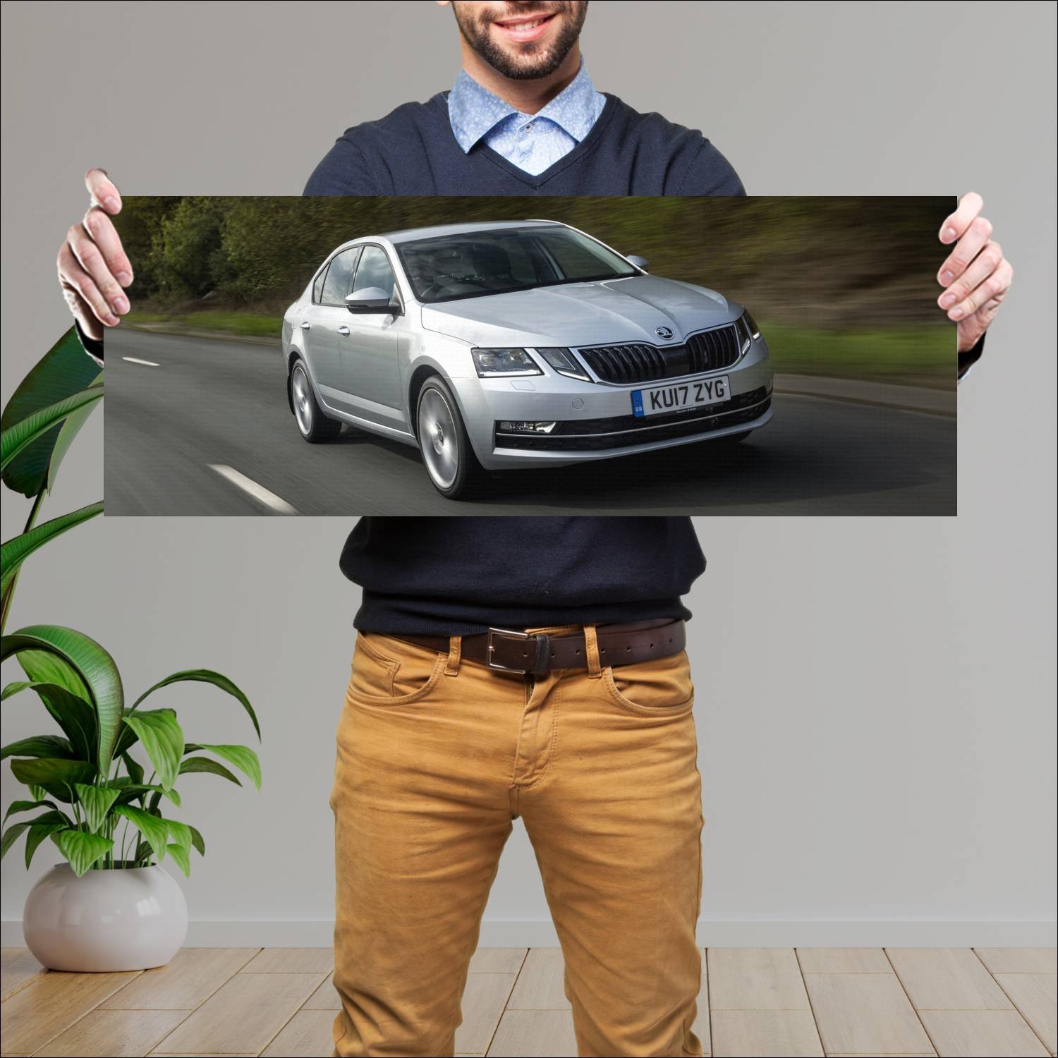 Cuadro grande 30x80cm 2017 skoda octavia uk auto 327 Skoda