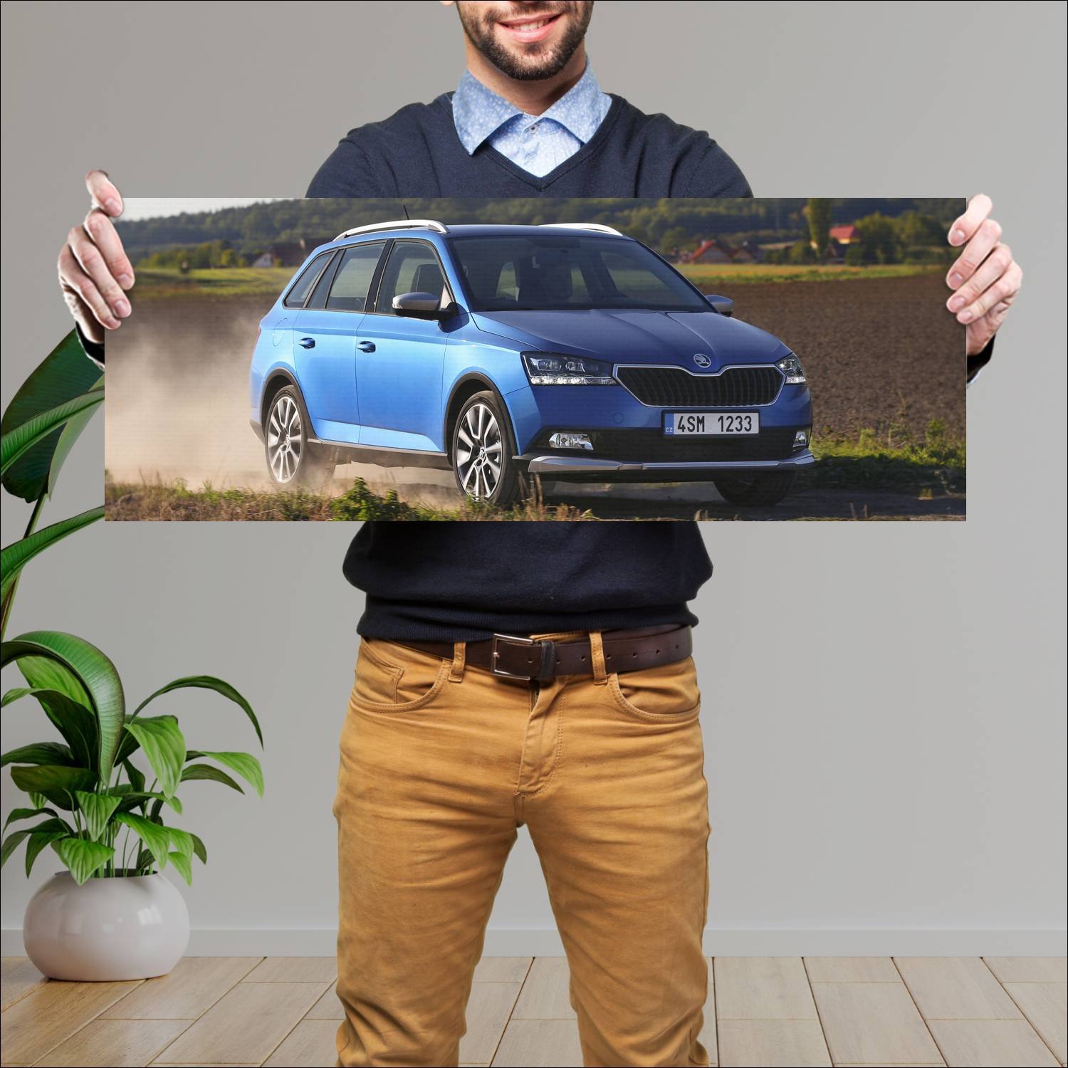 Cuadro grande 30x80cm 2018 skoda fabia combi scout 339 Skoda