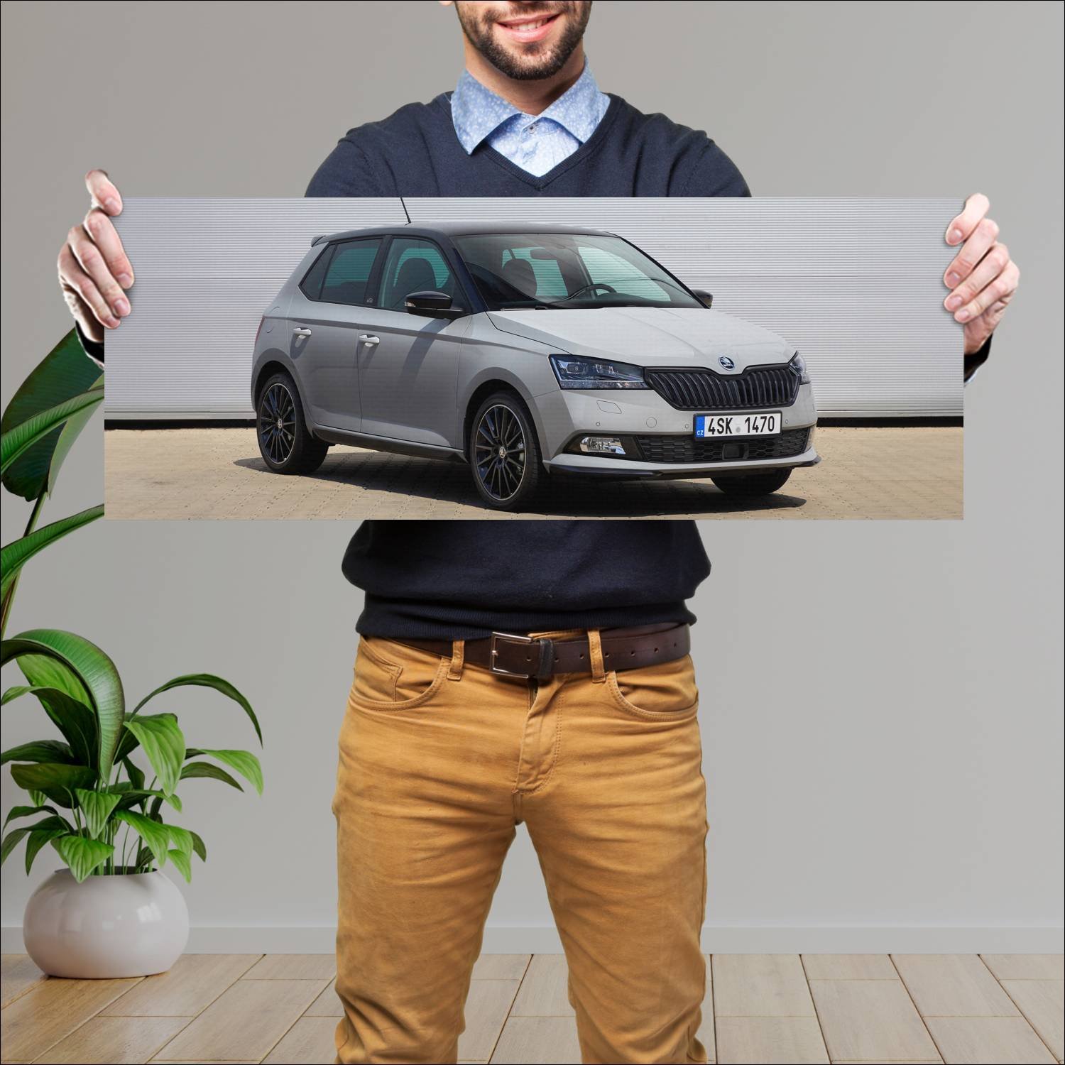 Cuadro grande 30x80cm 2018 skoda fabia monte carlo 341 Skoda