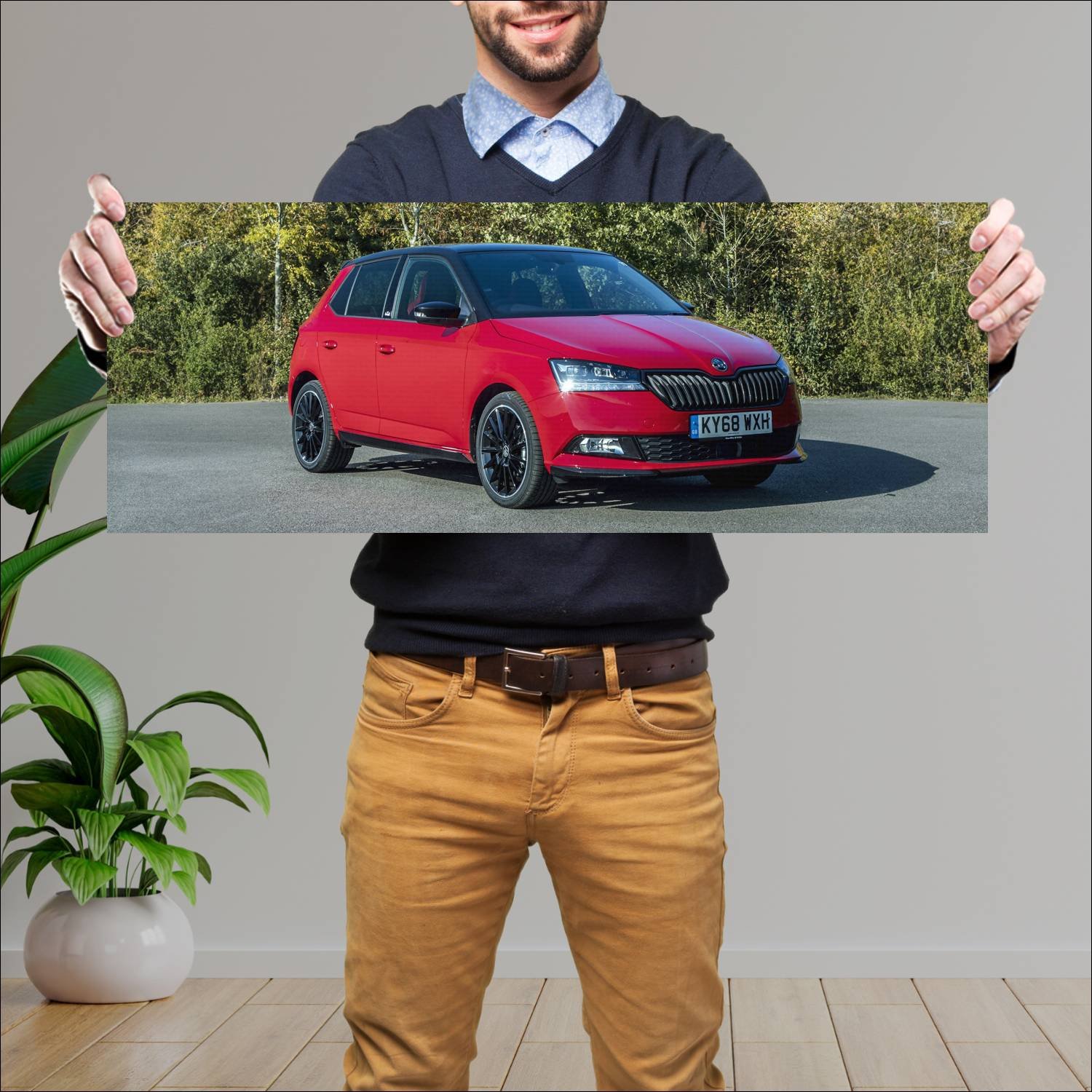 Cuadro grande 30x80cm 2018 skoda fabia monte carlo 342 Skoda