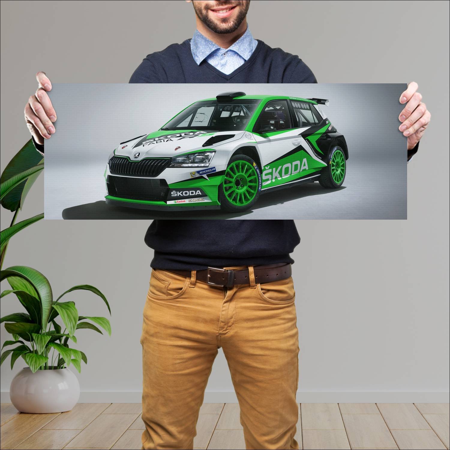 Cuadro grande 30x80cm 2018 skoda fabia r5 concept 343 Skoda