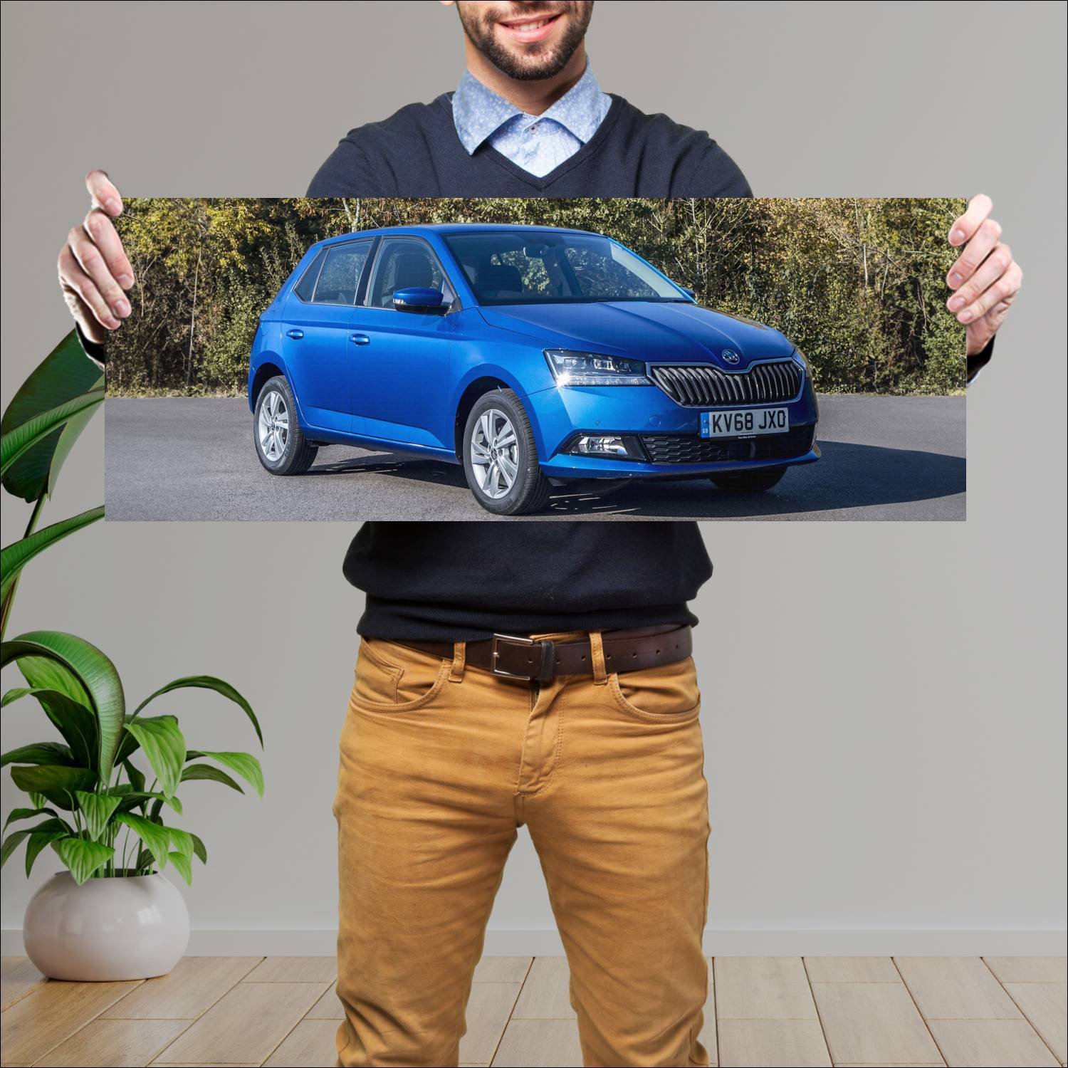 Cuadro grande 30x80cm 2018 skoda fabia uk auto 344 Skoda