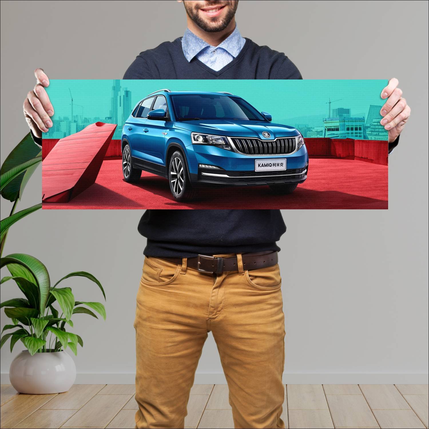 Cuadro grande 30x80cm 2018 skoda kamiq cn auto 345 Skoda
