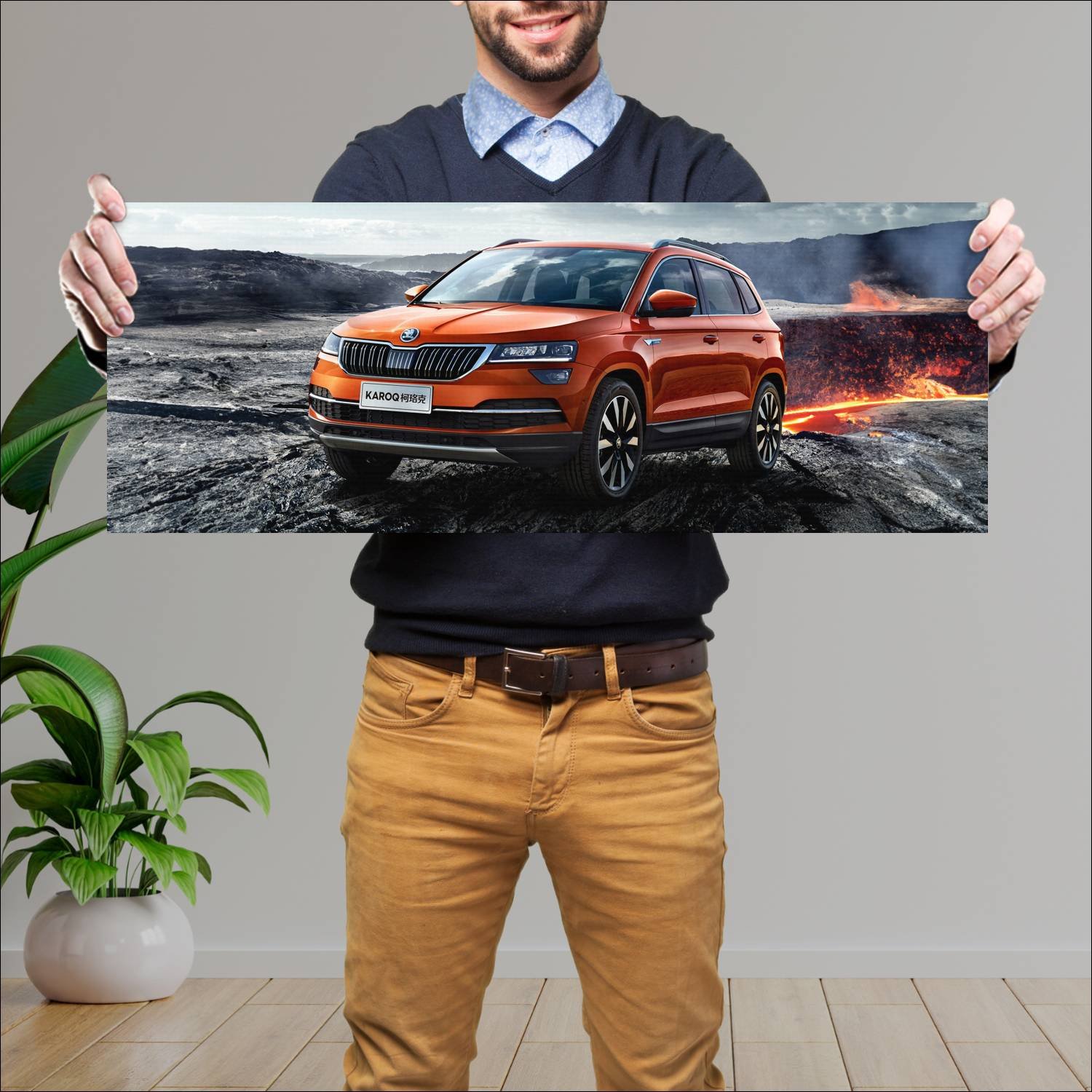 Cuadro grande 30x80cm 2018 skoda karoq cn auto 347 Skoda