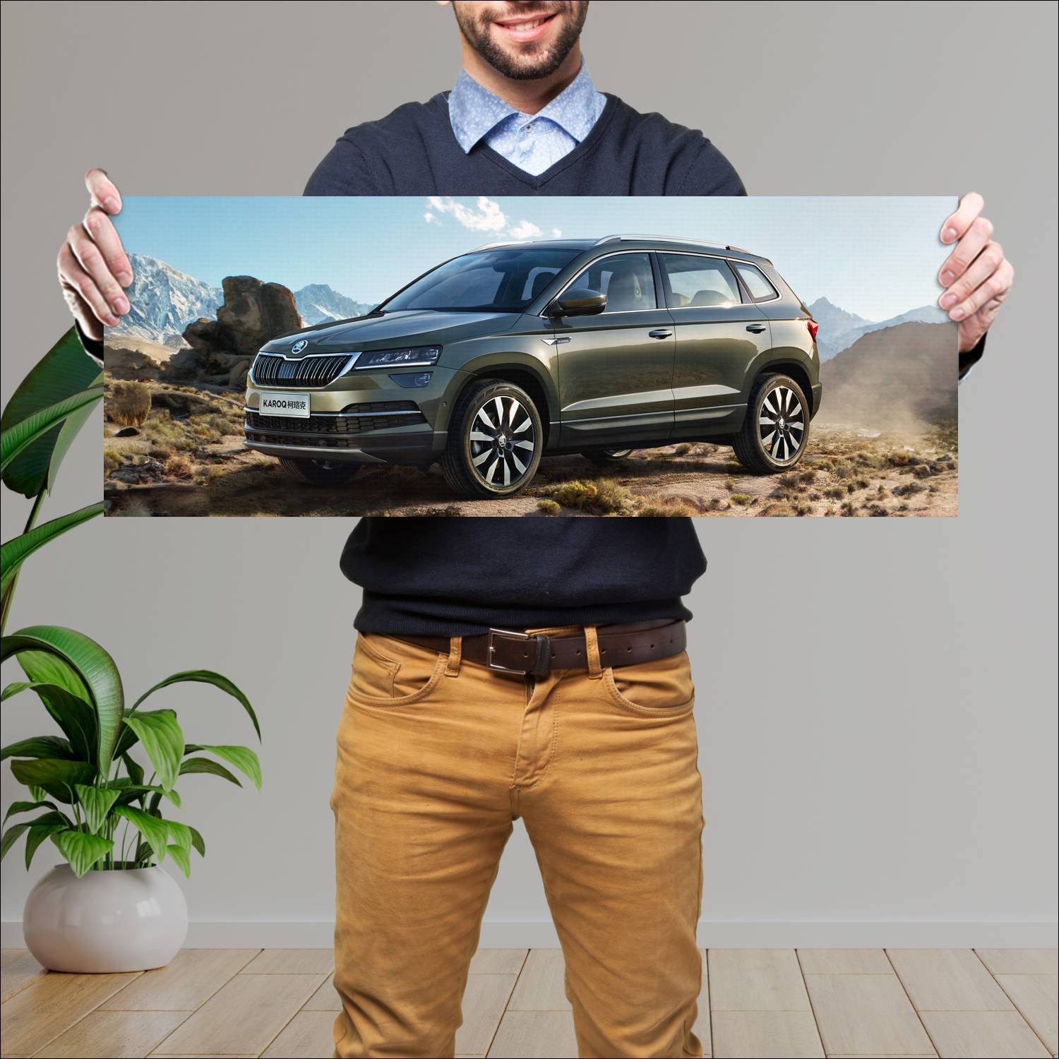 Cuadro grande 30x80cm 2018 skoda karoq cn auto 349 Skoda