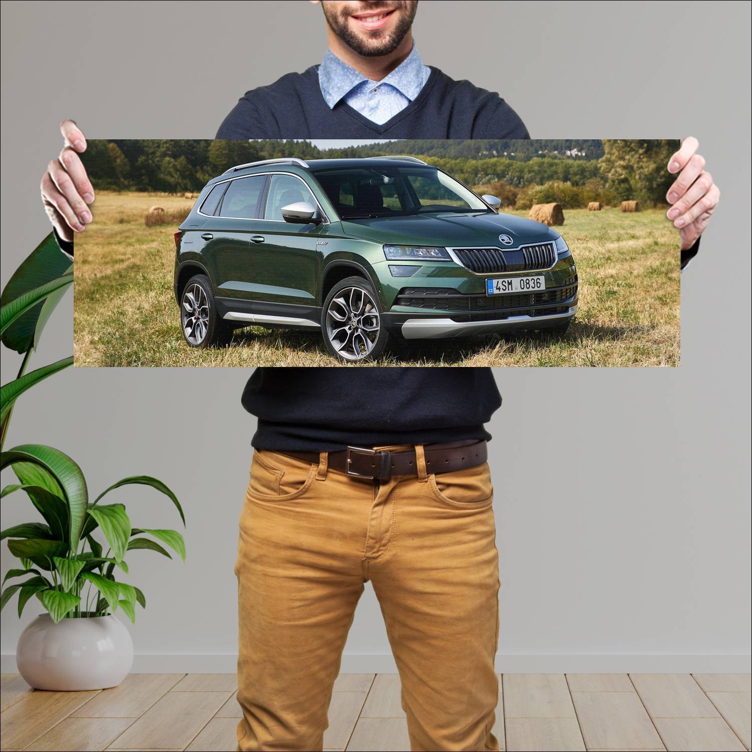 Cuadro grande 30x80cm 2018 skoda karoq scout auto 350 Skoda